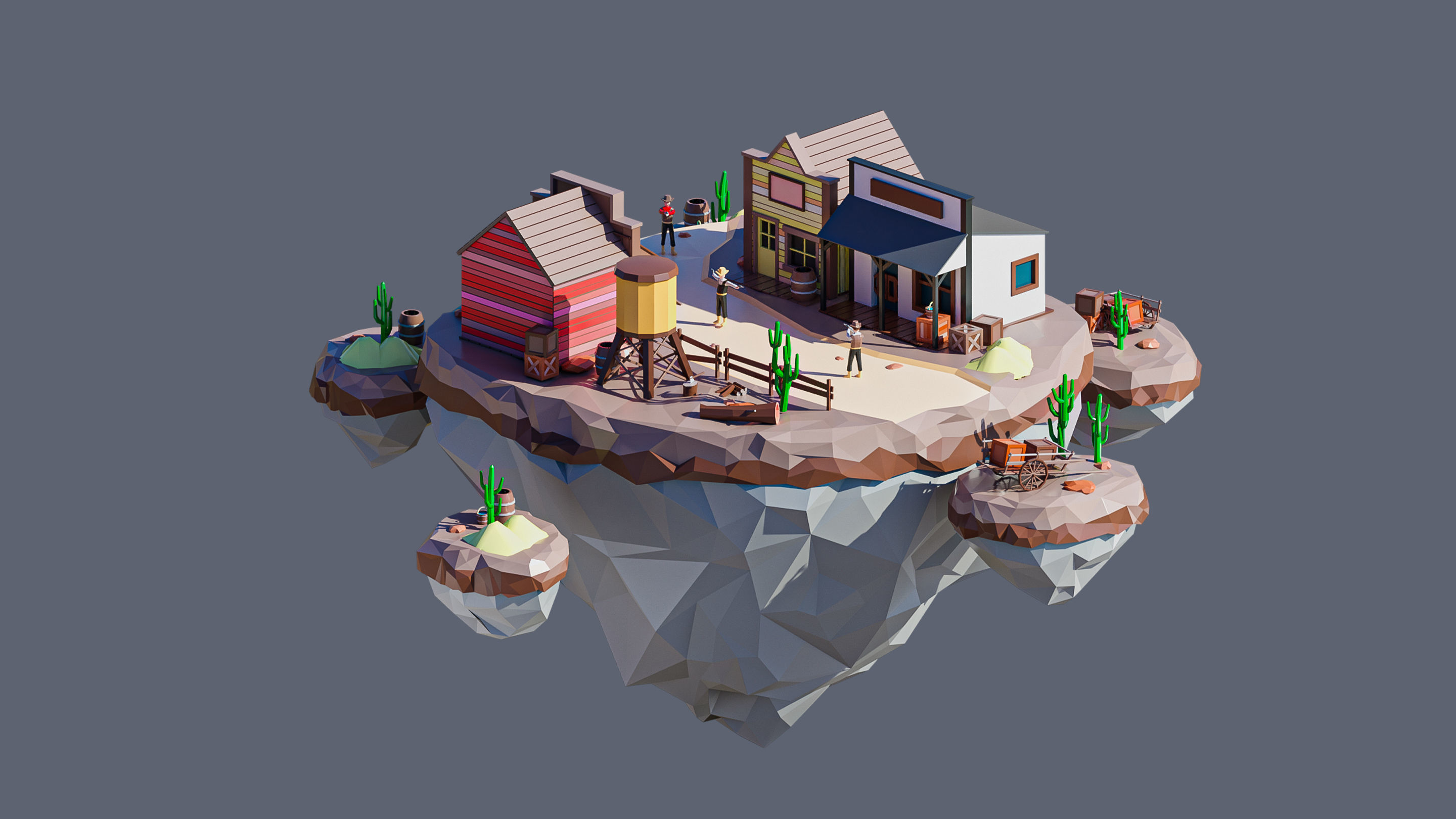Worlds Islands Low-poly 3D model_42