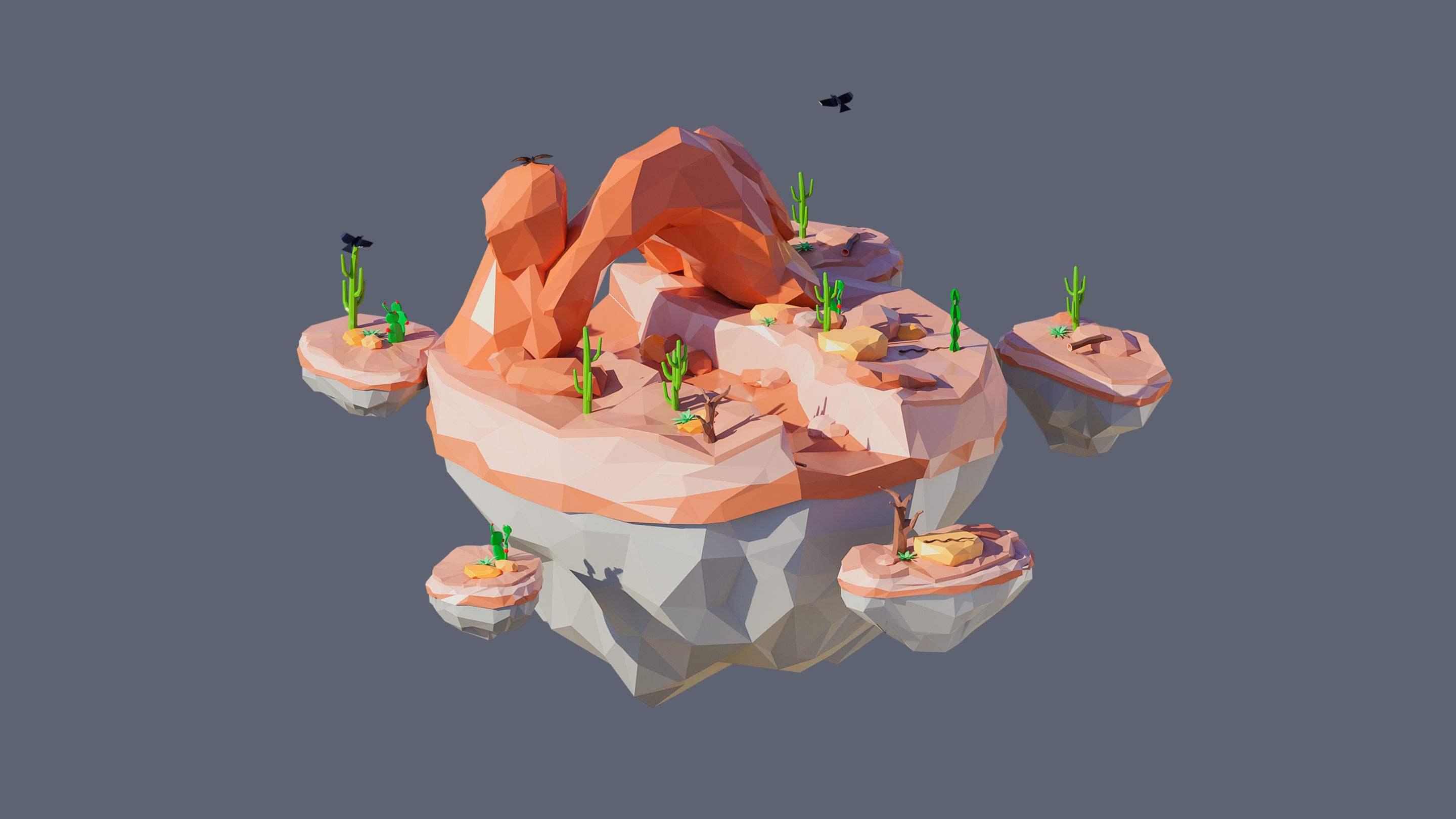 Worlds Islands Low-poly 3D model_49