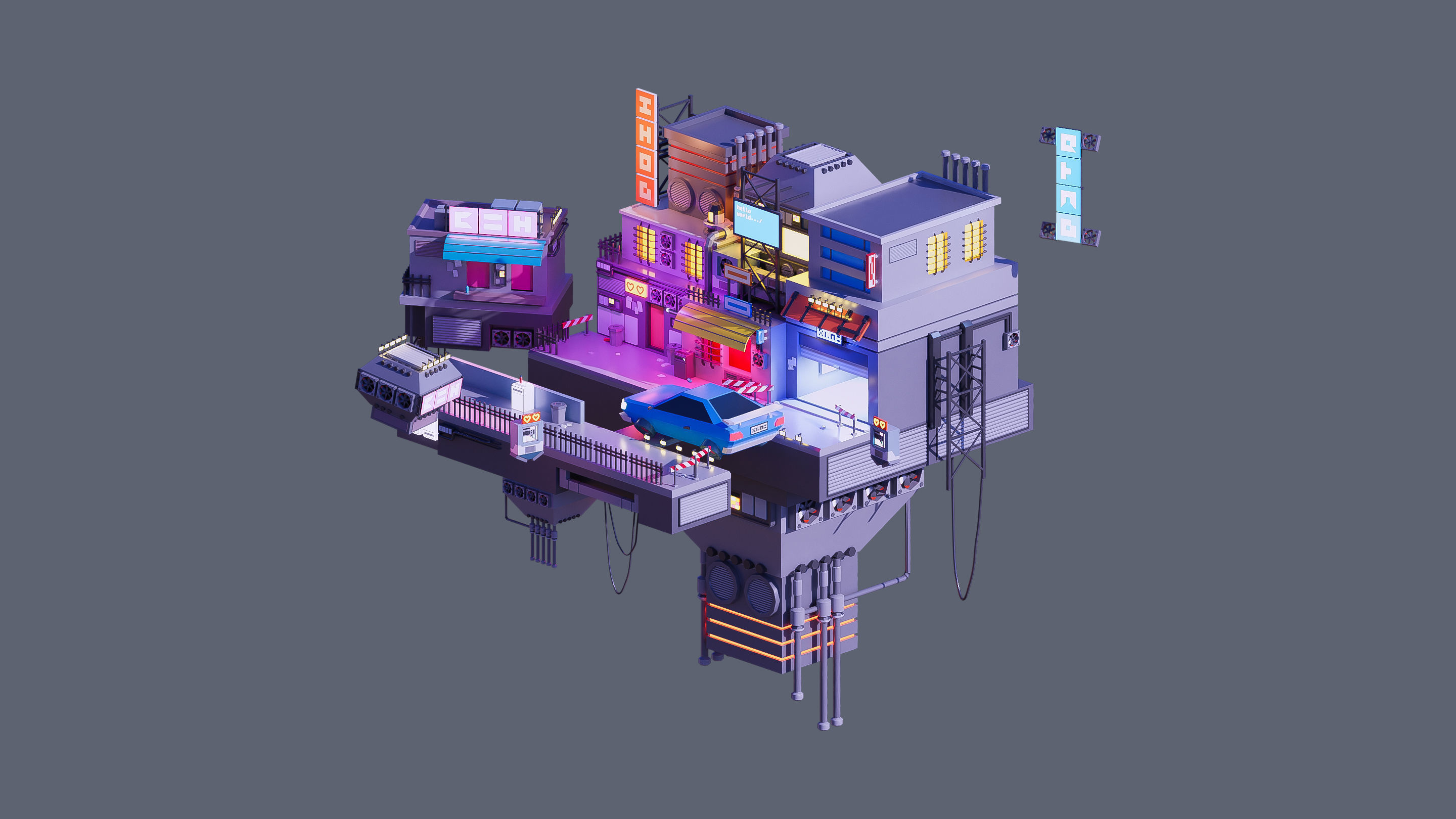 Worlds Islands Low-poly 3D model_11