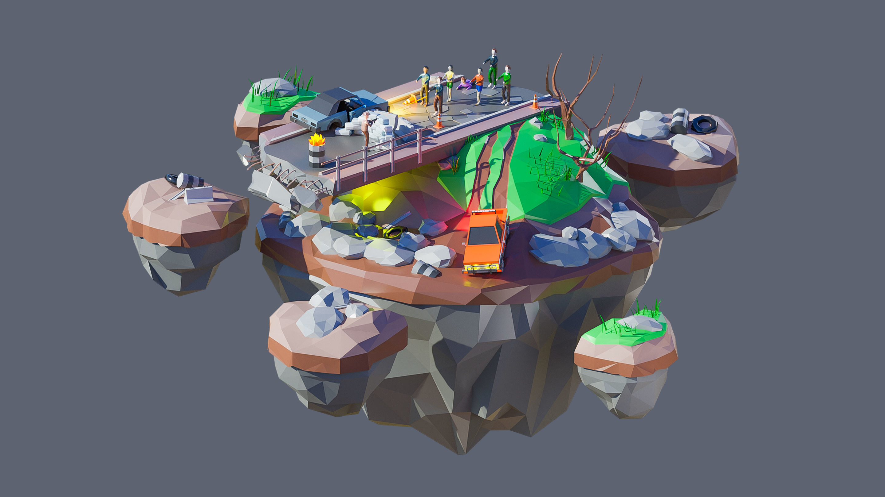Worlds Islands Low-poly 3D model_25