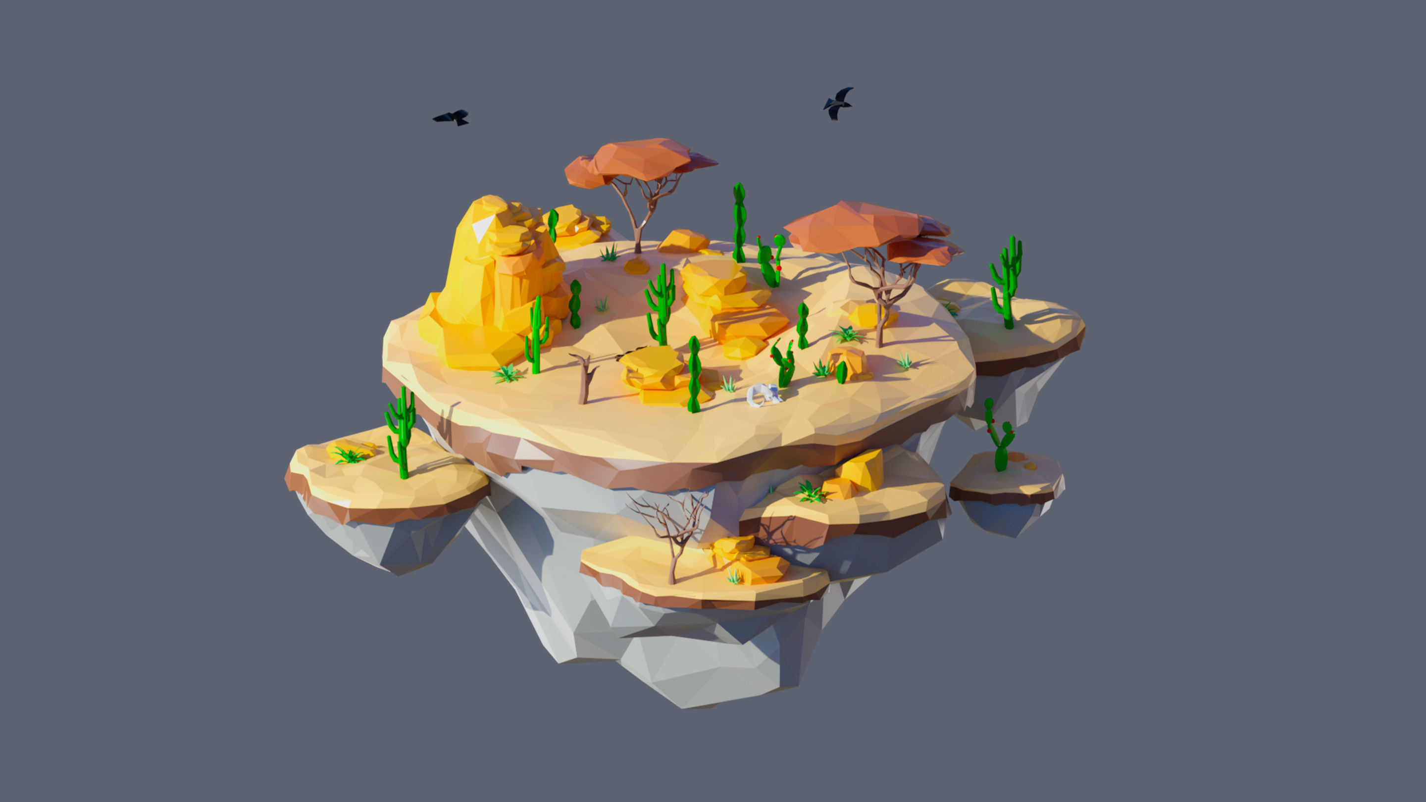 Worlds Islands Low-poly 3D model_93