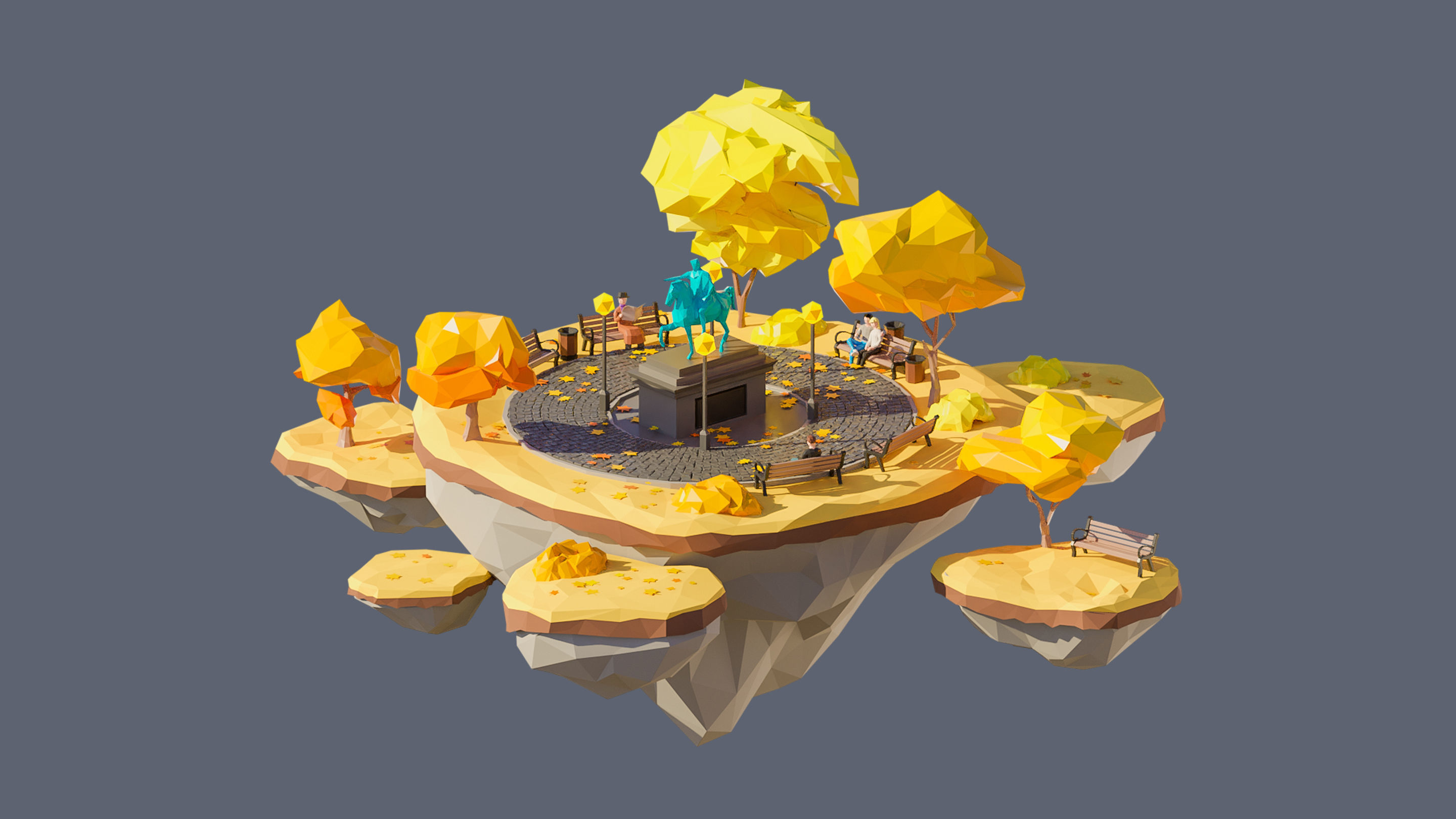 Worlds Islands Low-poly 3D model_56