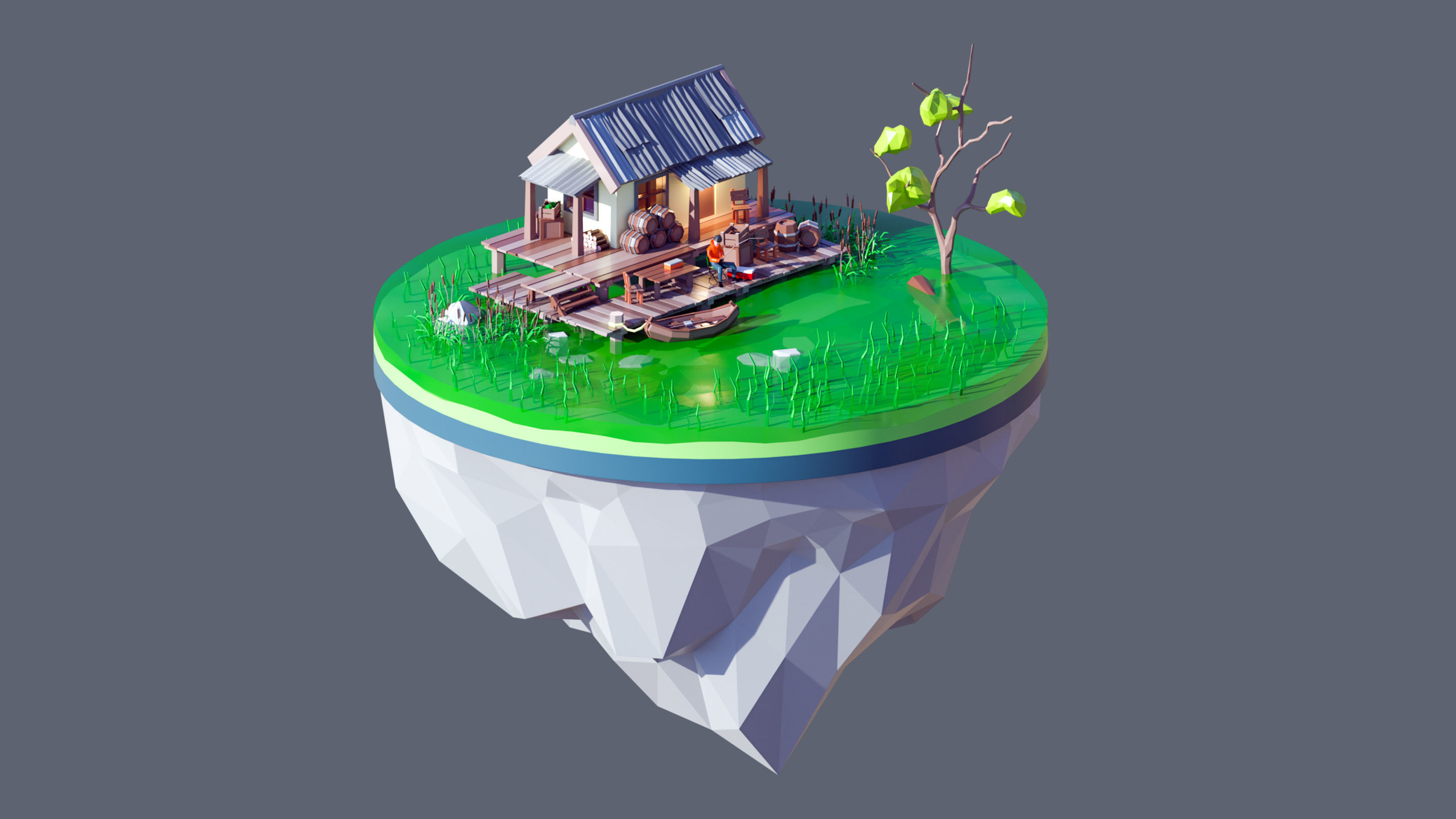 Worlds Islands Low-poly 3D model_87