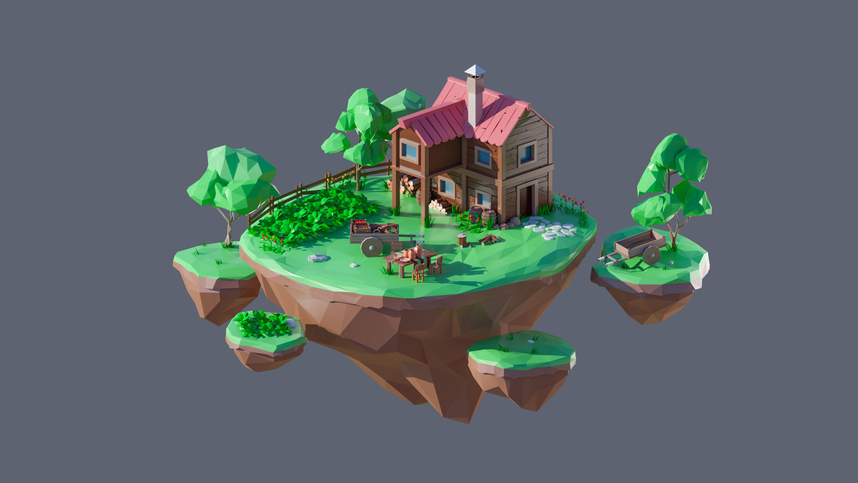 Worlds Islands Low-poly 3D model_78