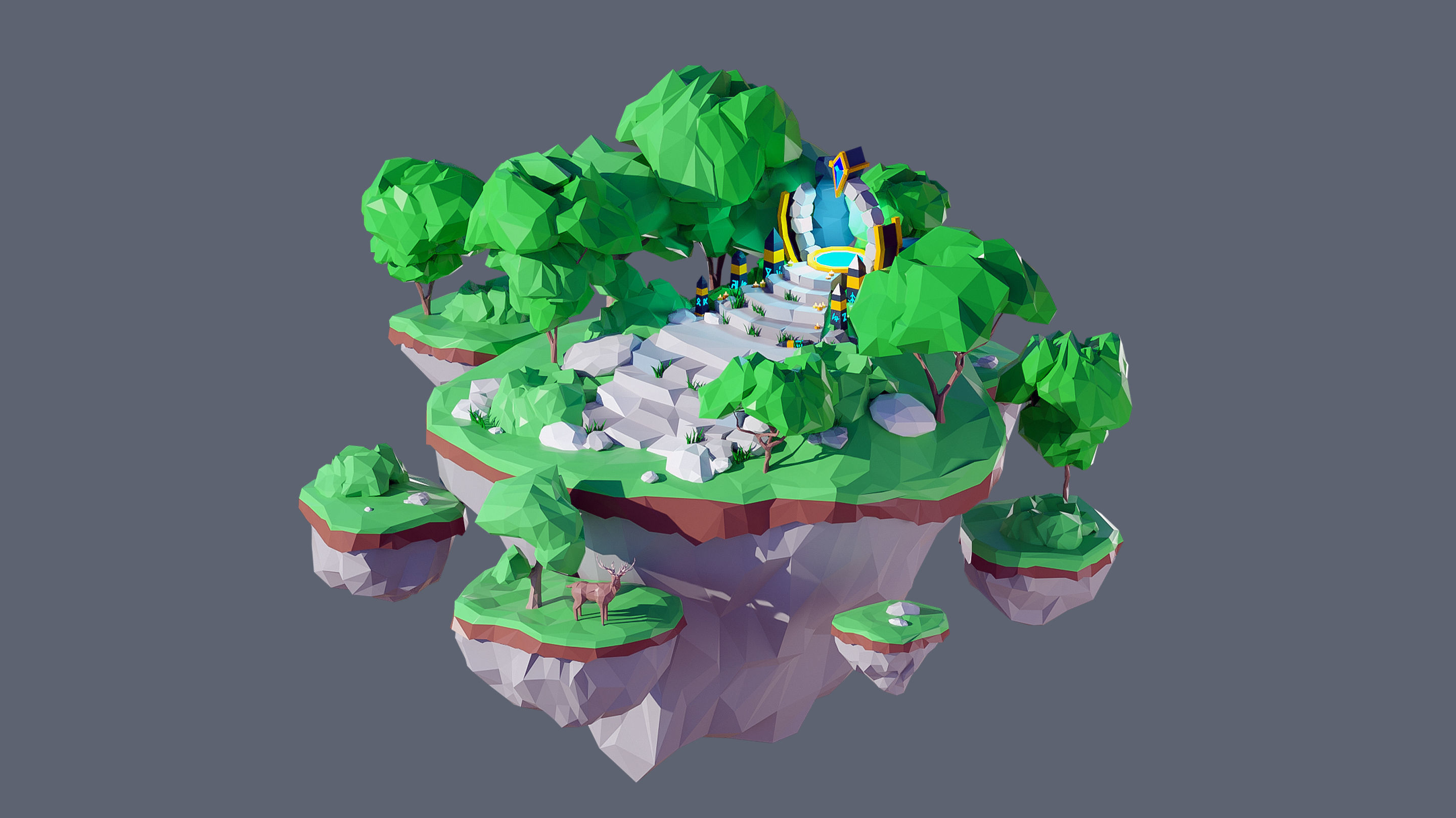 Worlds Islands Low-poly 3D model_68
