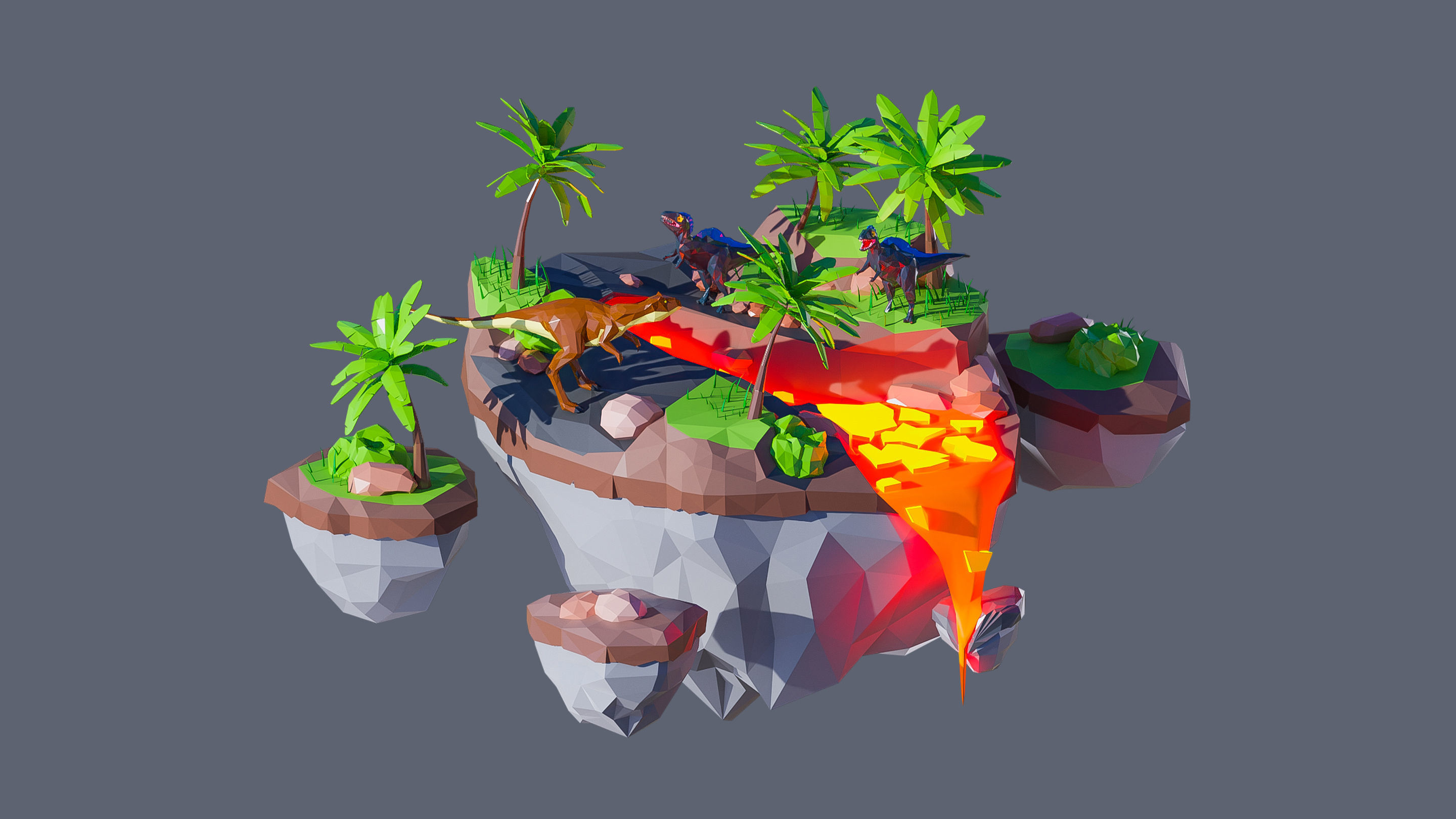 Worlds Islands Low-poly 3D model_22