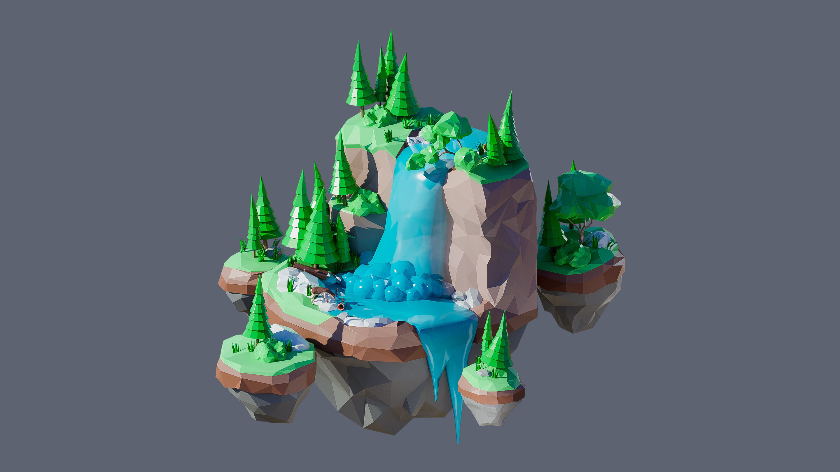 Worlds Islands Low-poly 3D model_27