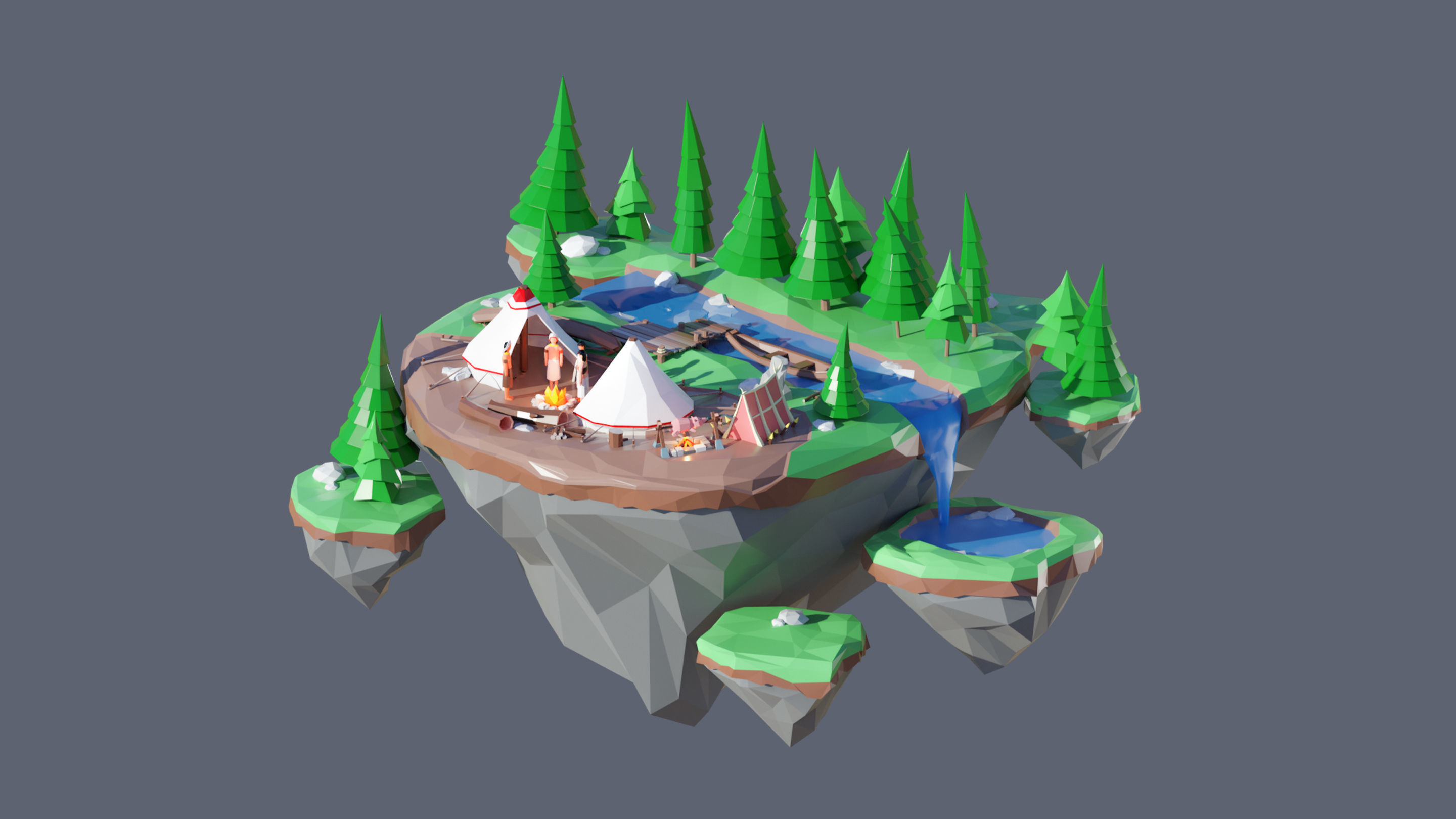 Worlds Islands Low-poly 3D model_76