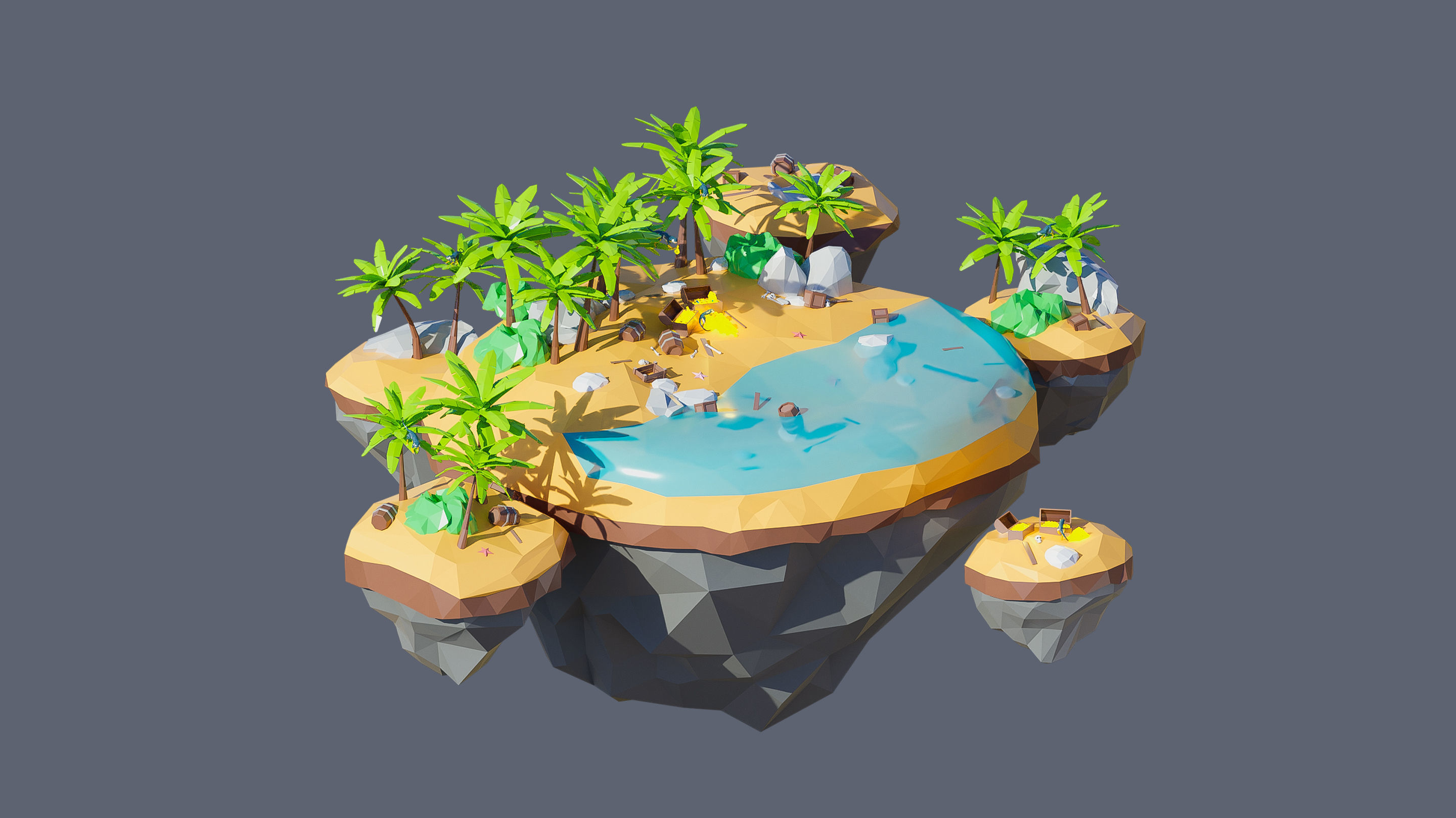 Worlds Islands Low-poly 3D model_28