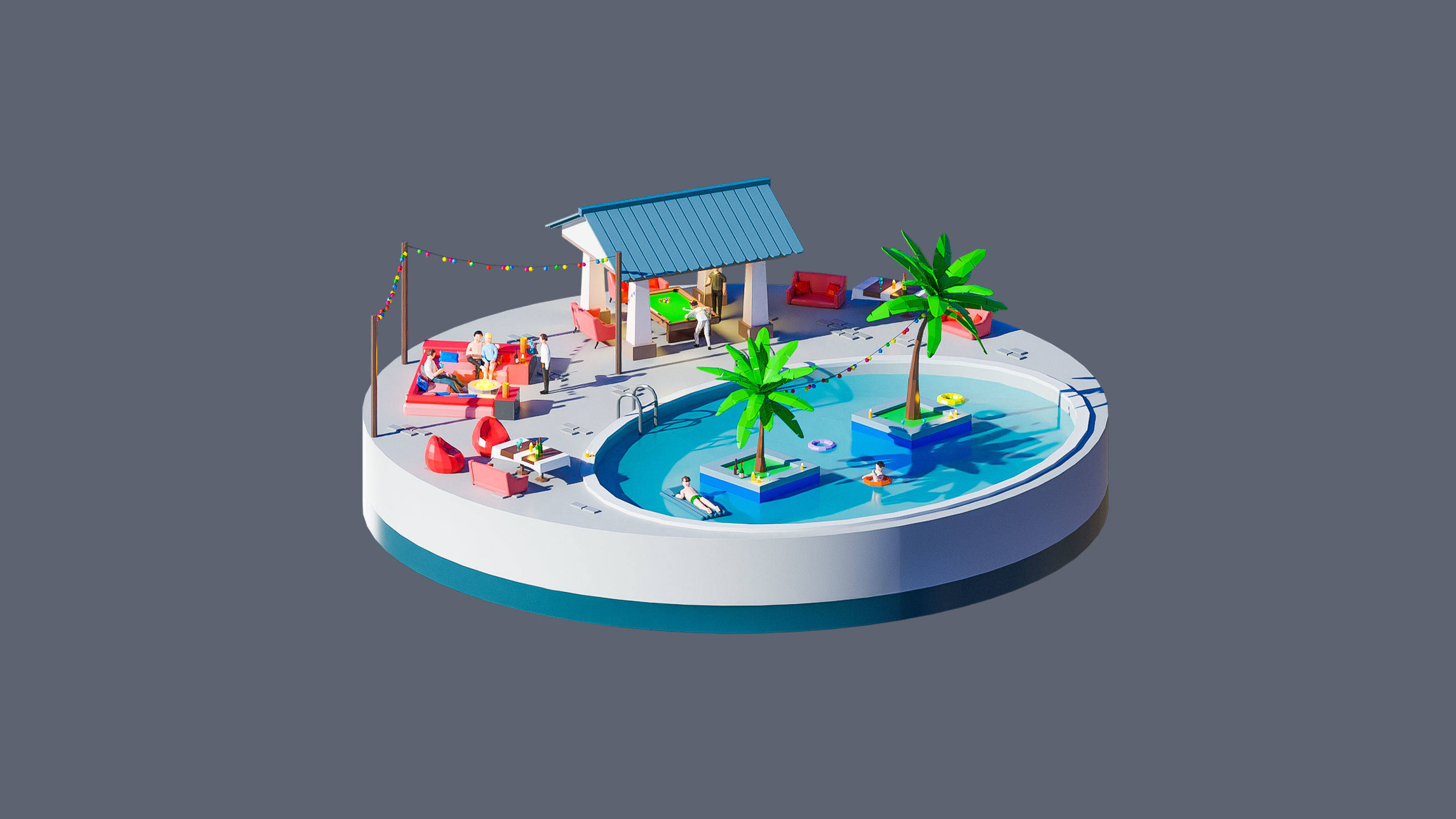 Worlds Islands Low-poly 3D model_15
