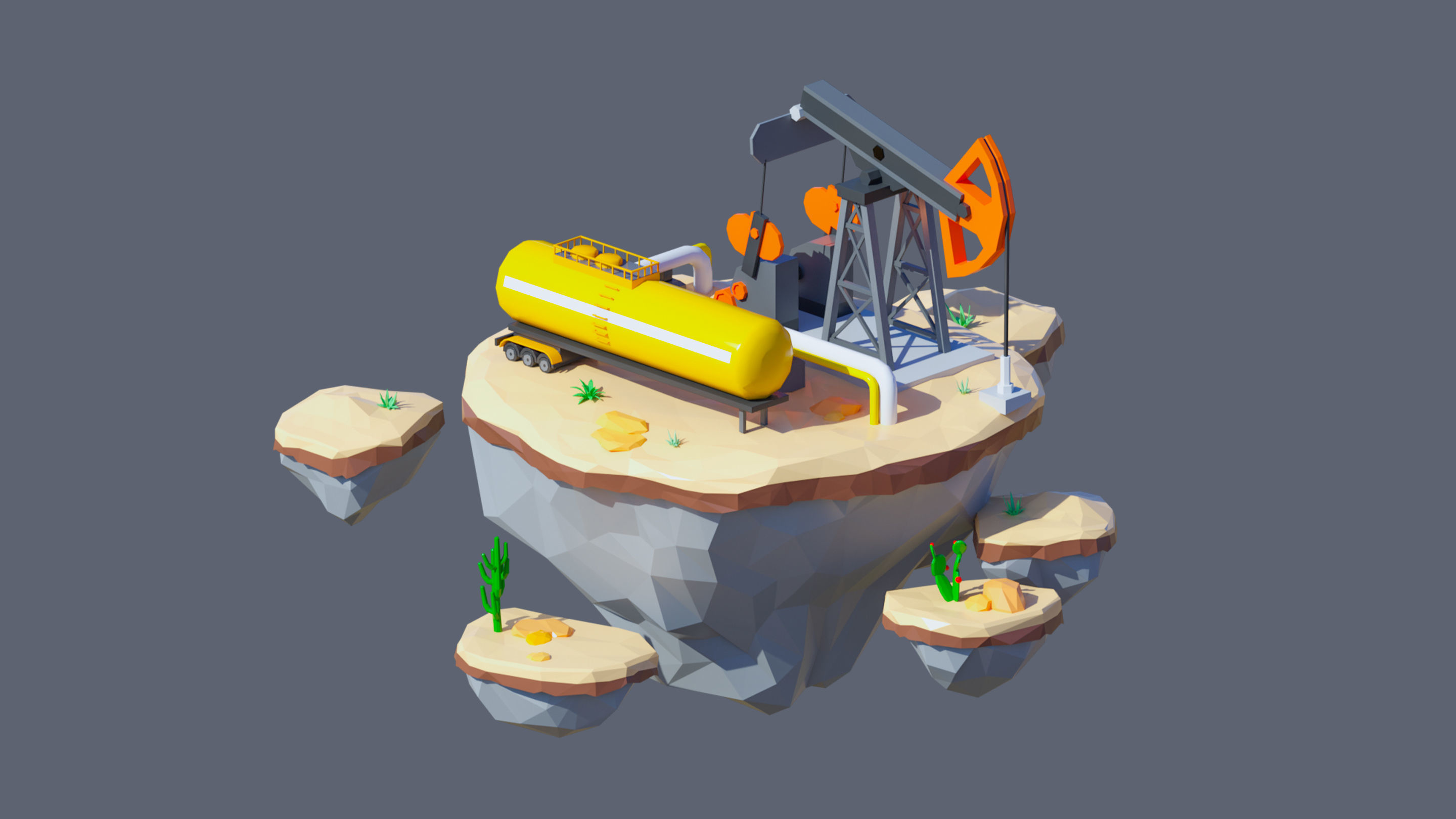 Worlds Islands Low-poly 3D model_90