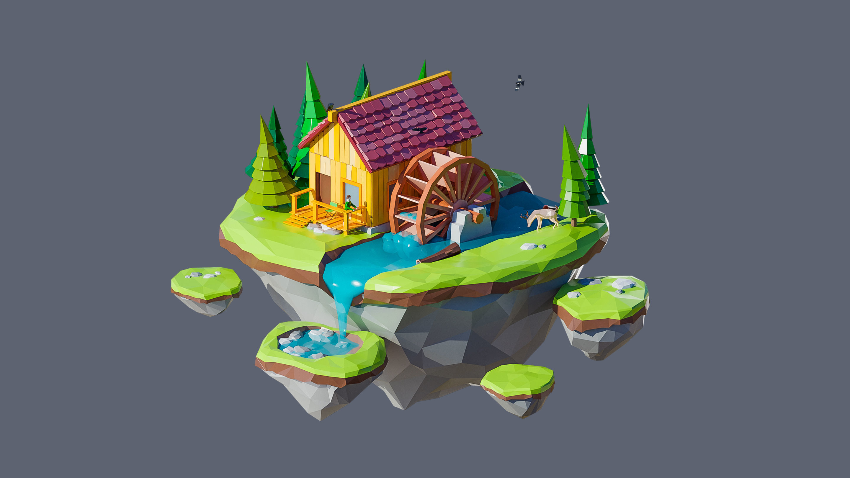 Worlds Islands Low-poly 3D model_18