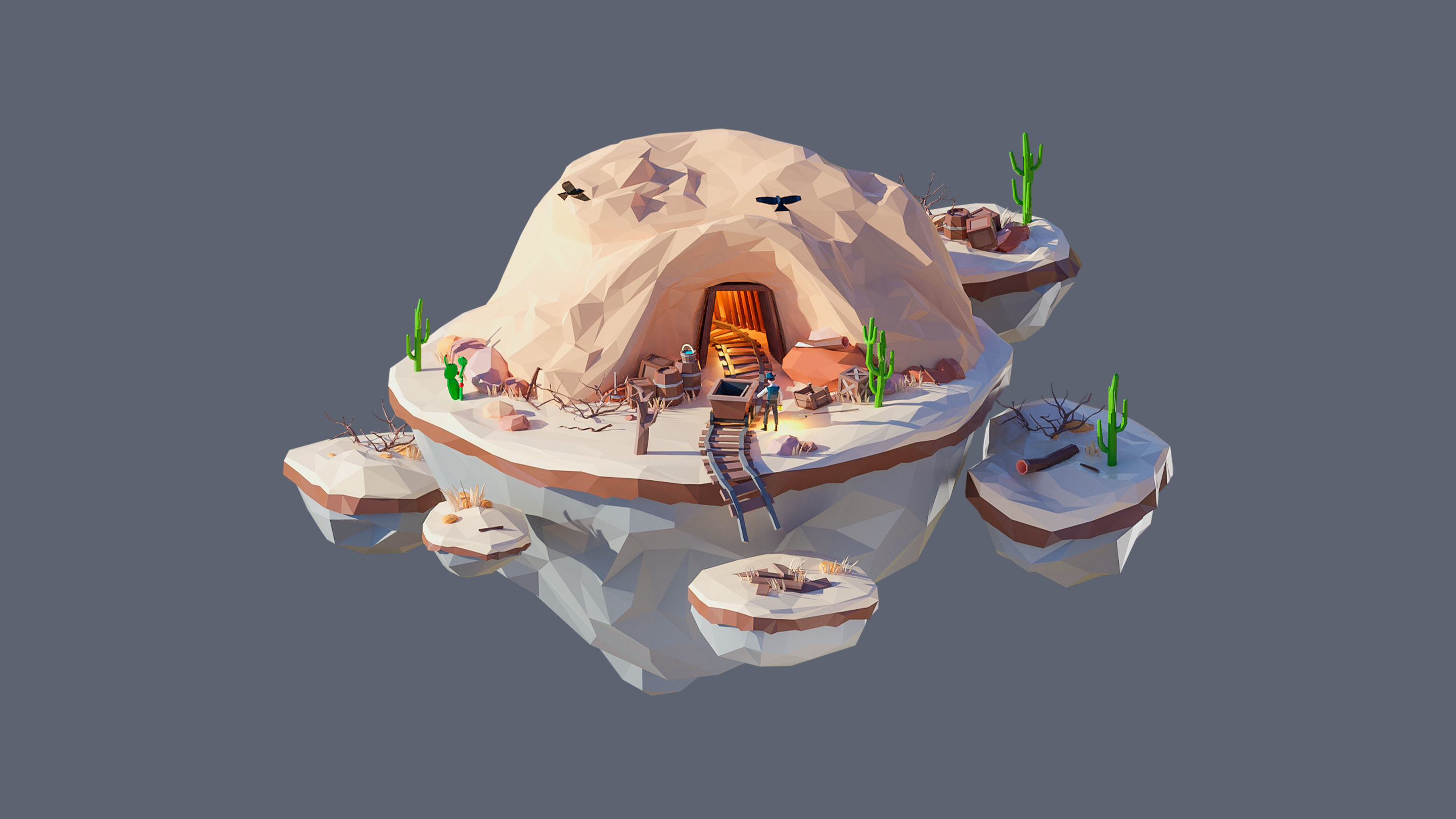 Worlds Islands Low-poly 3D model_54