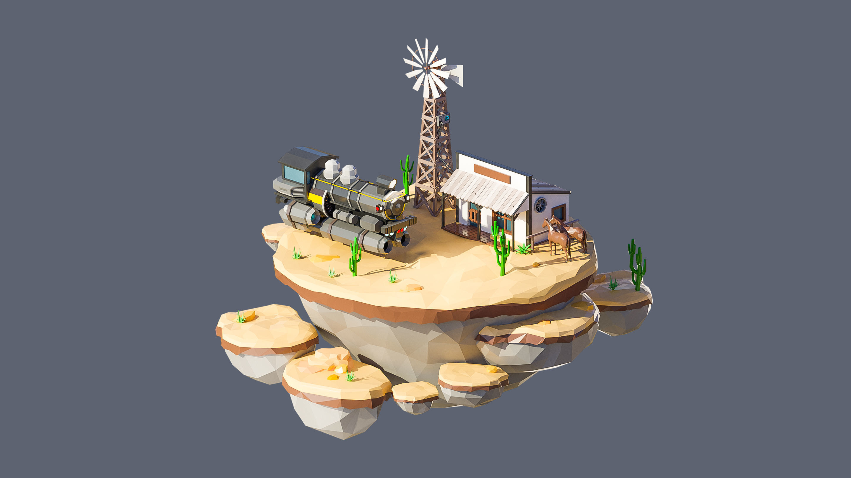 Worlds Islands Low-poly 3D model_17