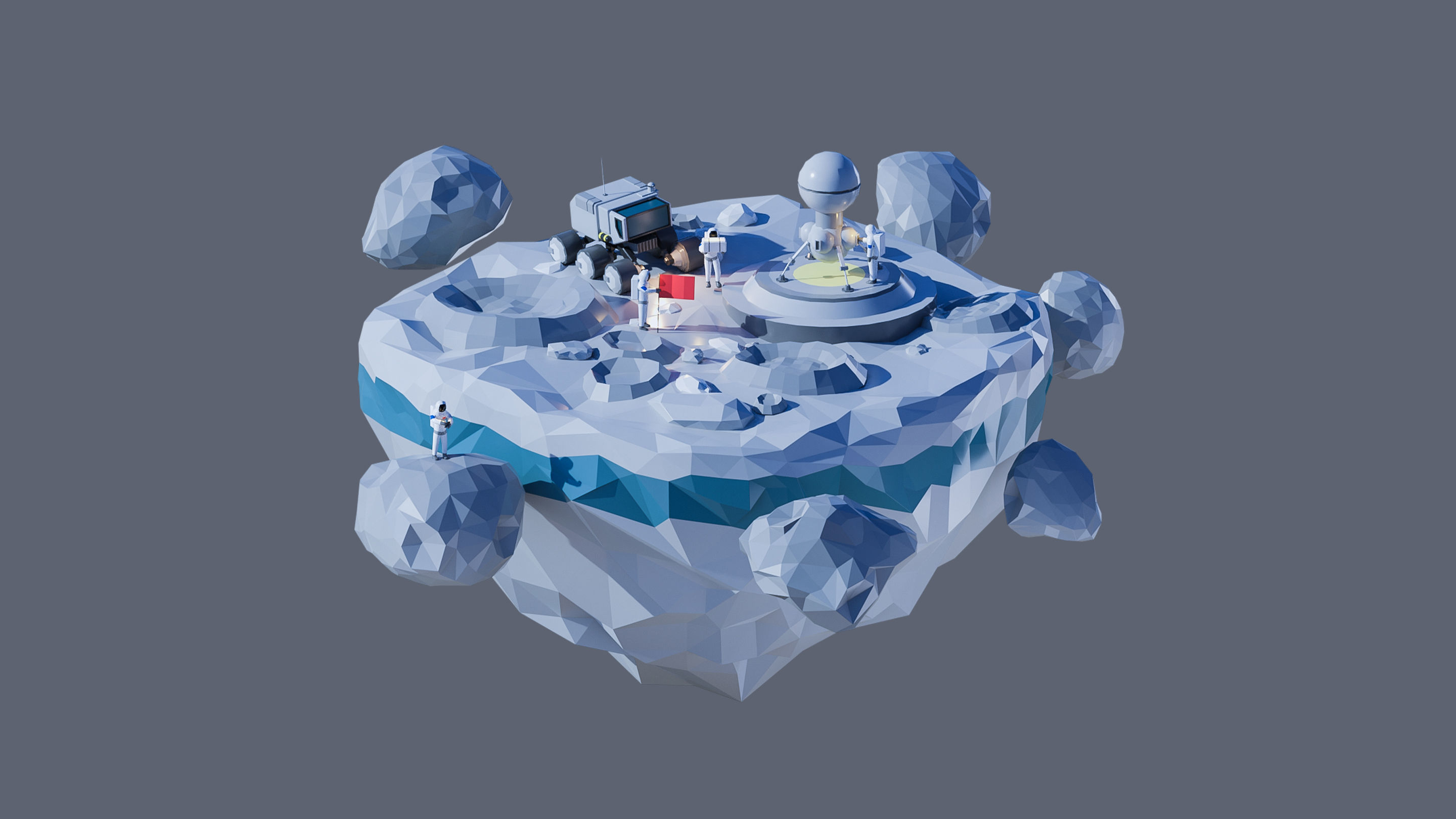 Worlds Islands Low-poly 3D model_33