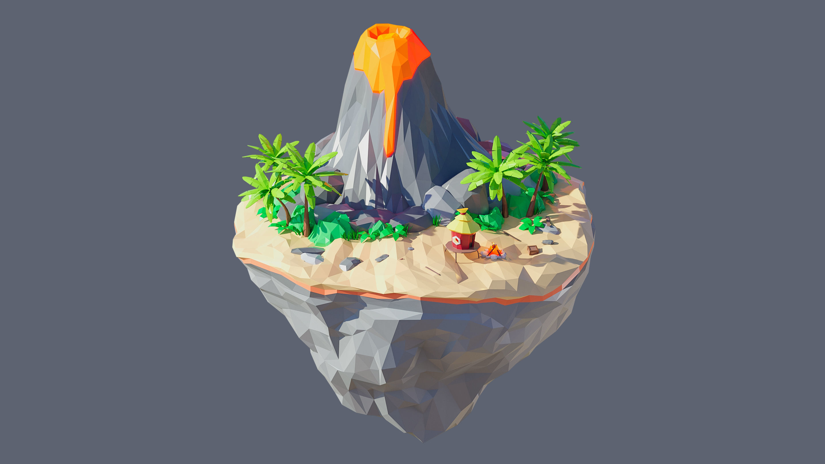 Worlds Islands Low-poly 3D model_51