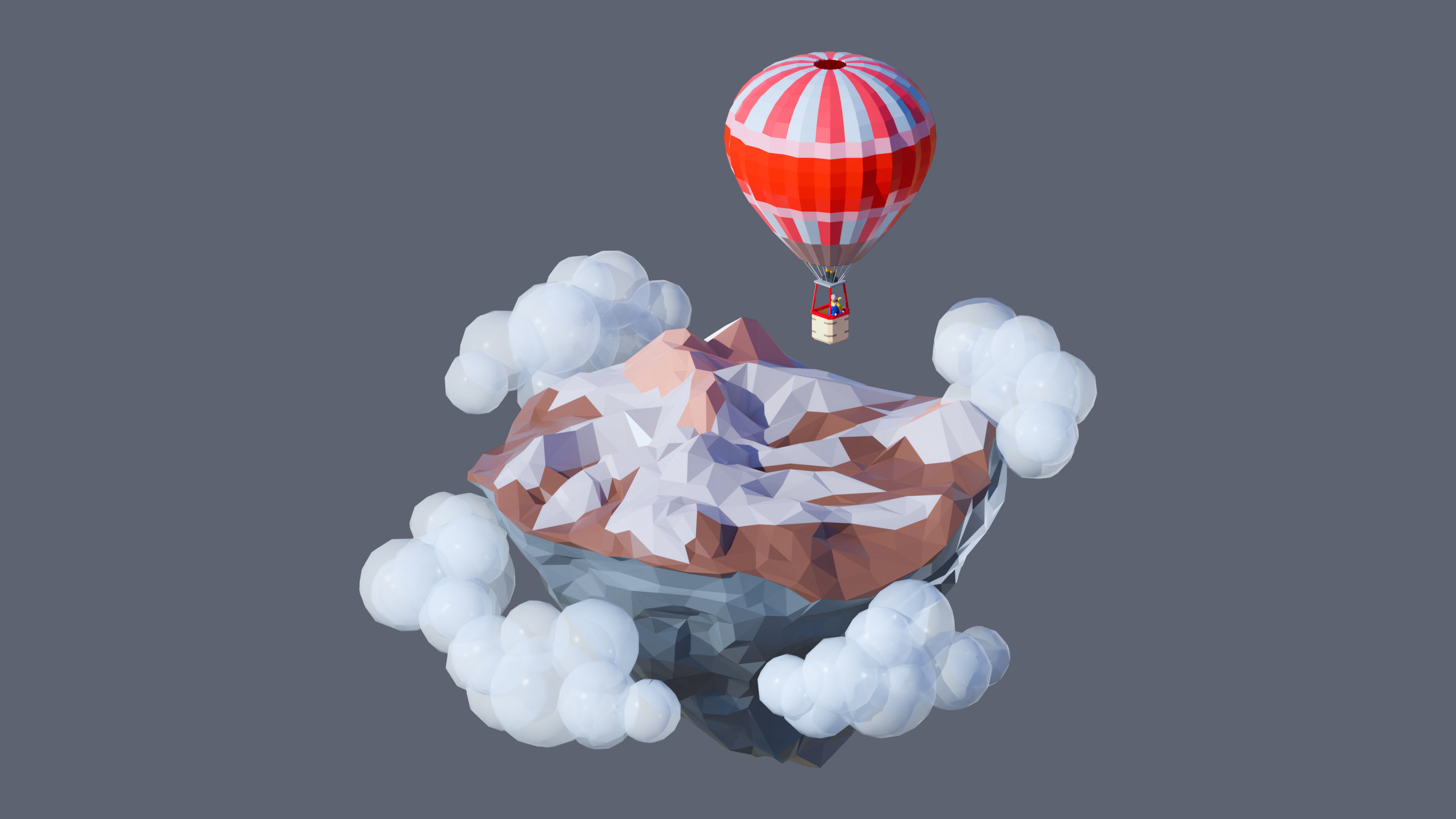 Worlds Islands Low-poly 3D model_81