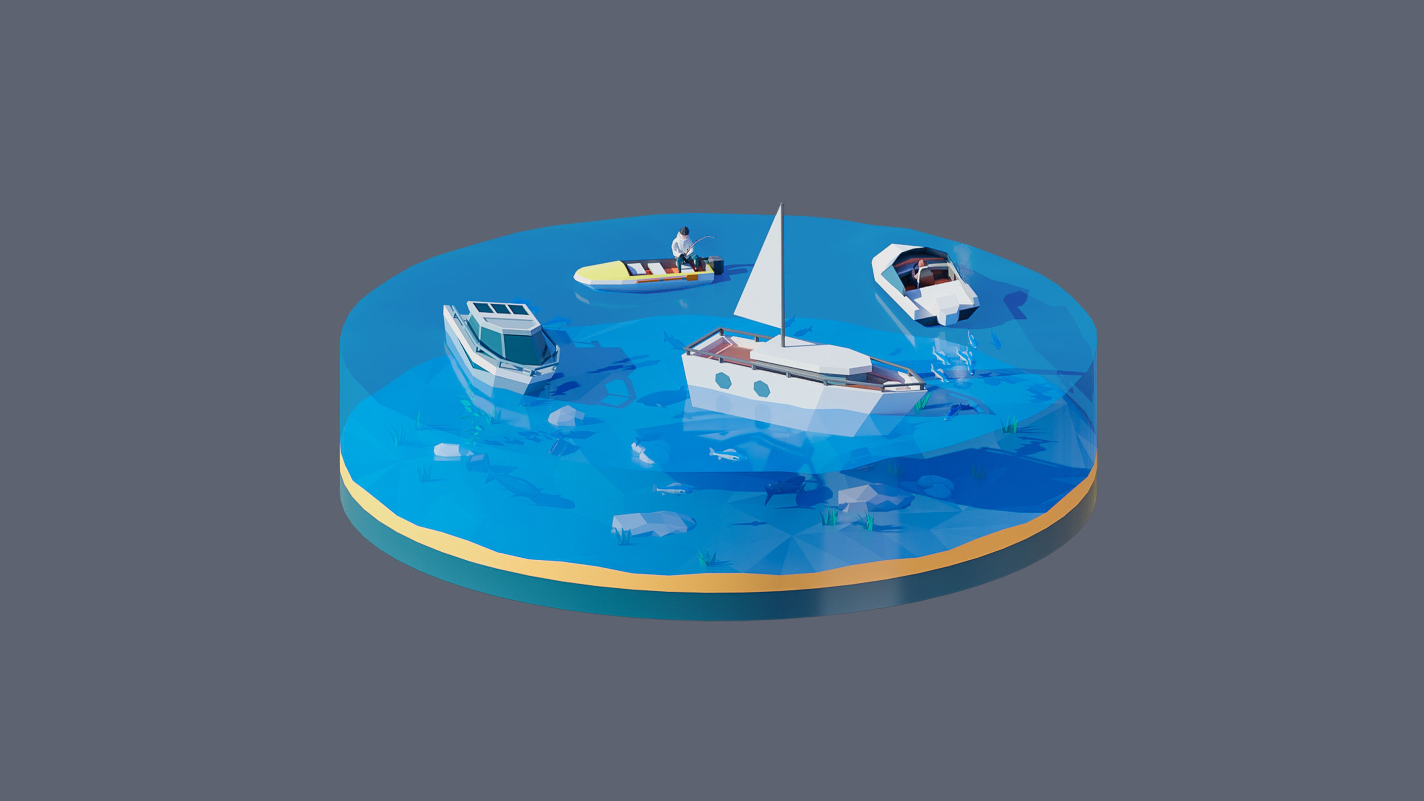 Worlds Islands Low-poly 3D model_53