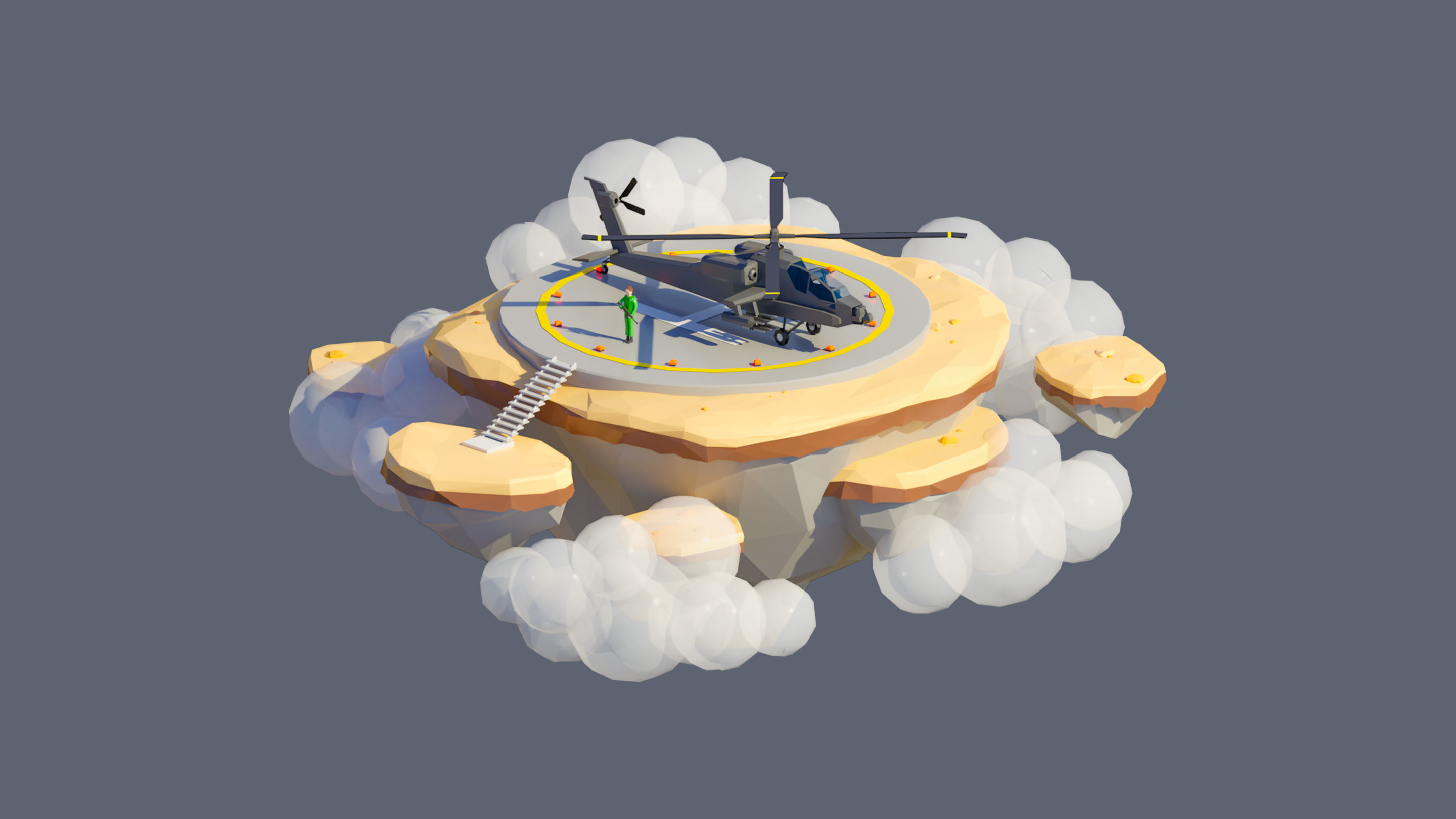 Worlds Islands Low-poly 3D model_89