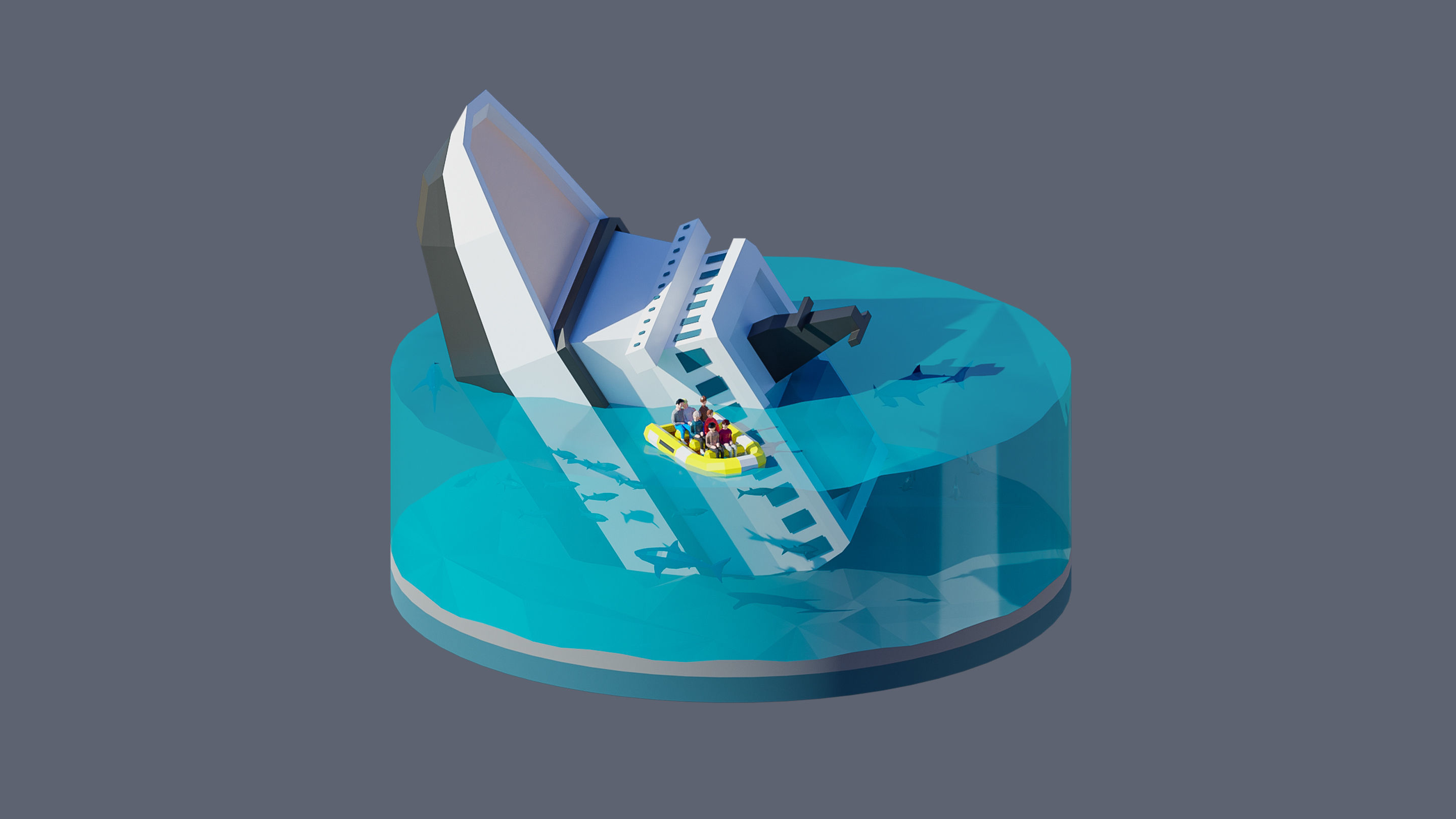 Worlds Islands Low-poly 3D model_58