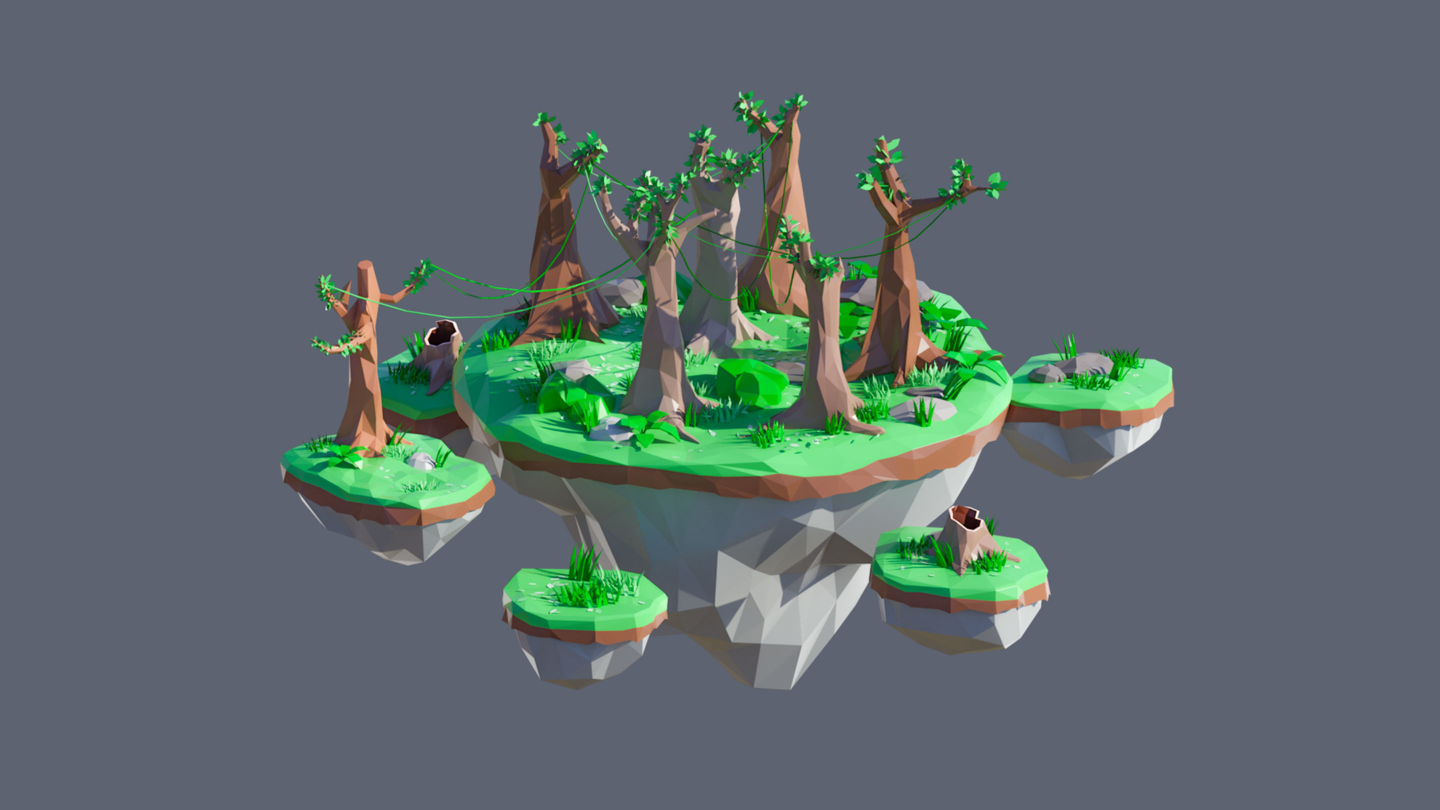 Worlds Islands Low-poly 3D model_97