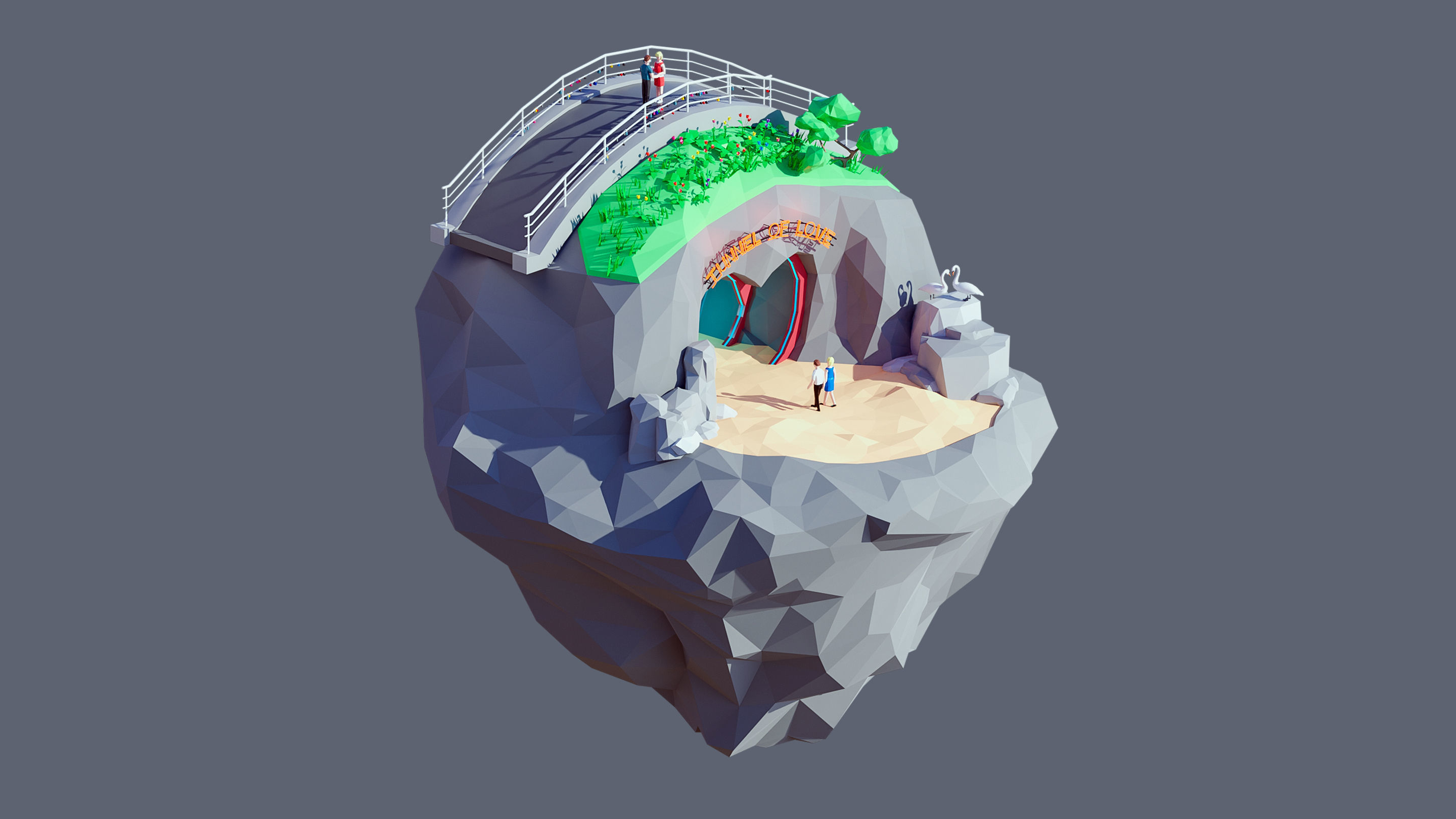 Worlds Islands Low-poly 3D model_60