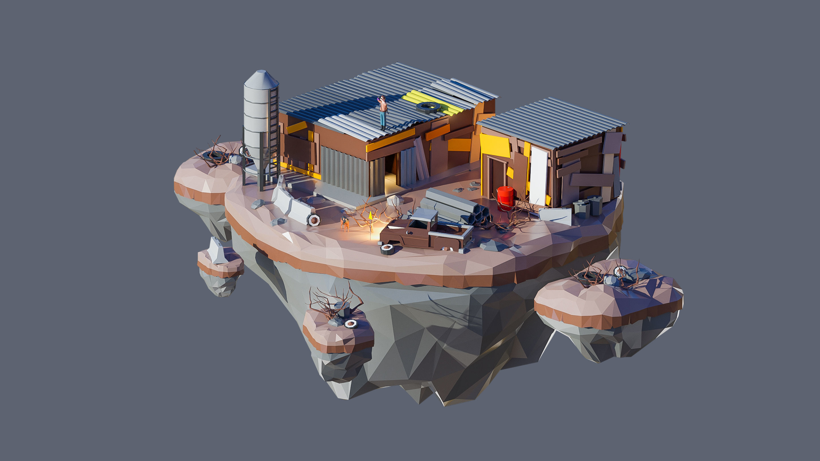 Worlds Islands Low-poly 3D model_21