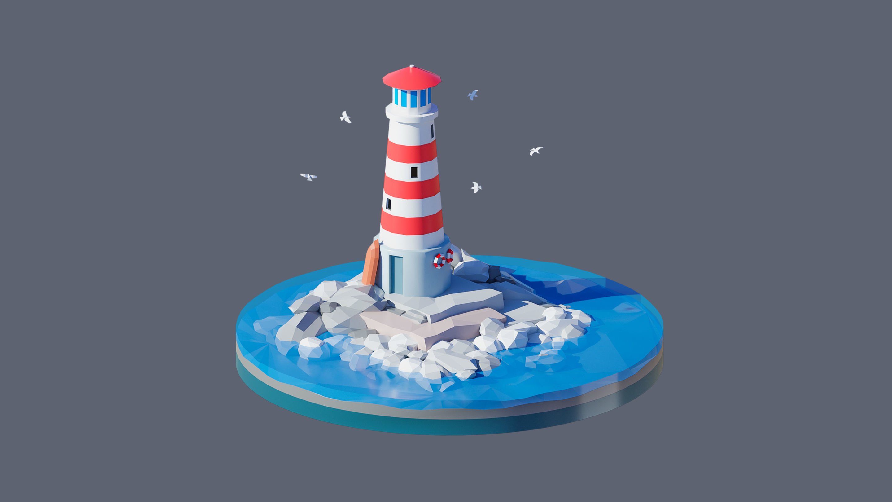 Worlds Islands Low-poly 3D model_57