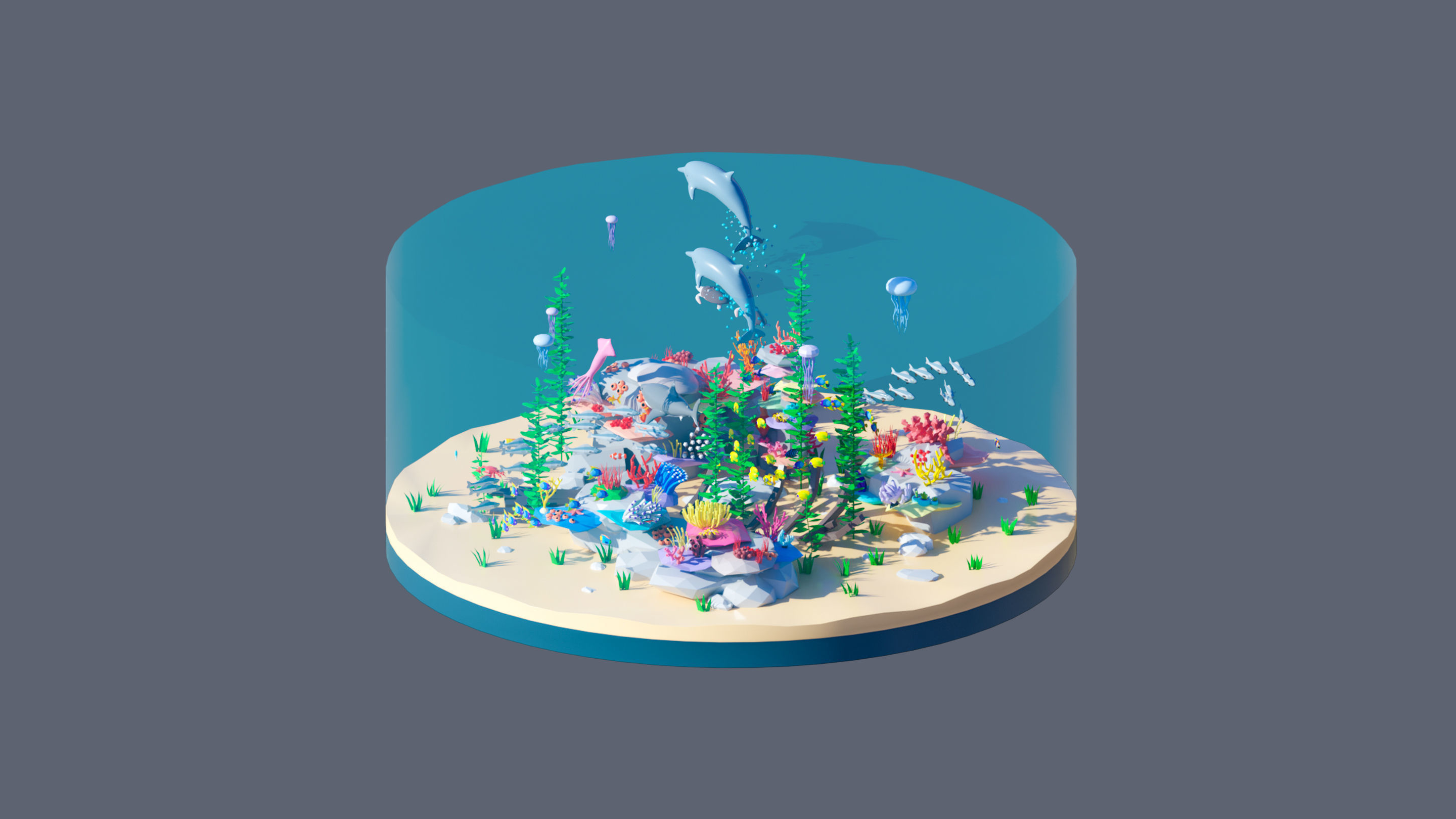 Worlds Islands Low-poly 3D model_99