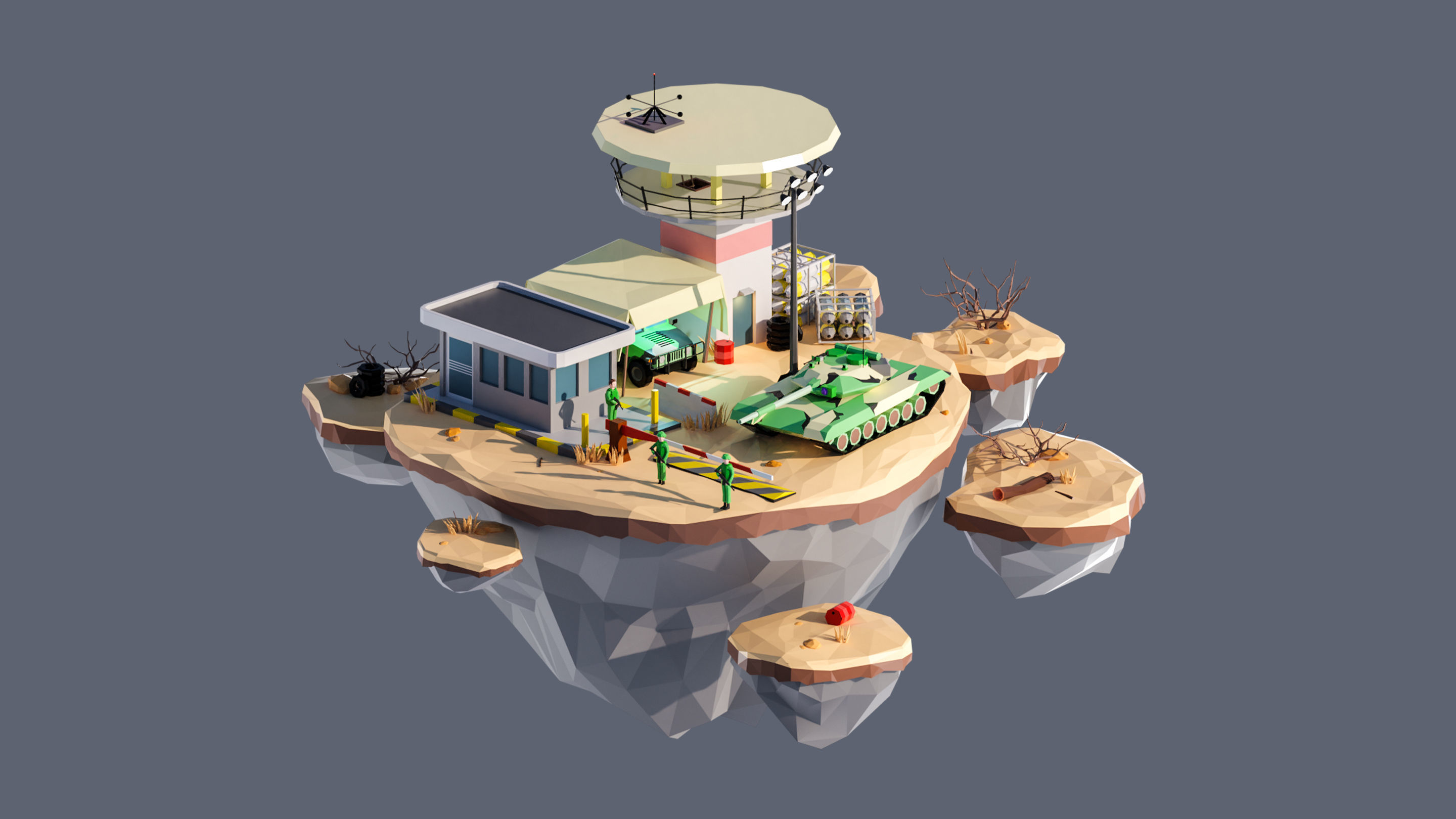 Worlds Islands Low-poly 3D model_65