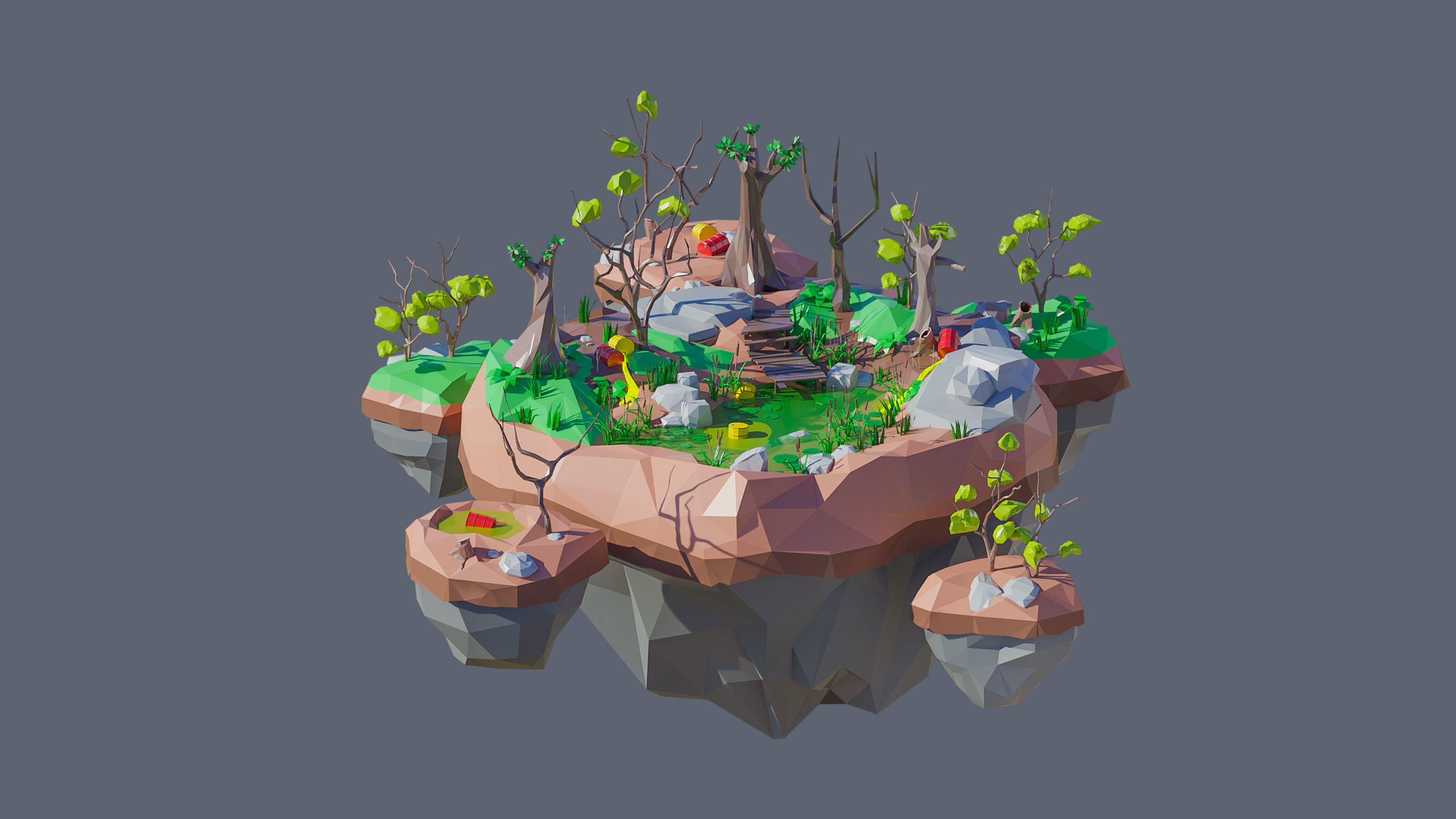 Worlds Islands Low-poly 3D model_26