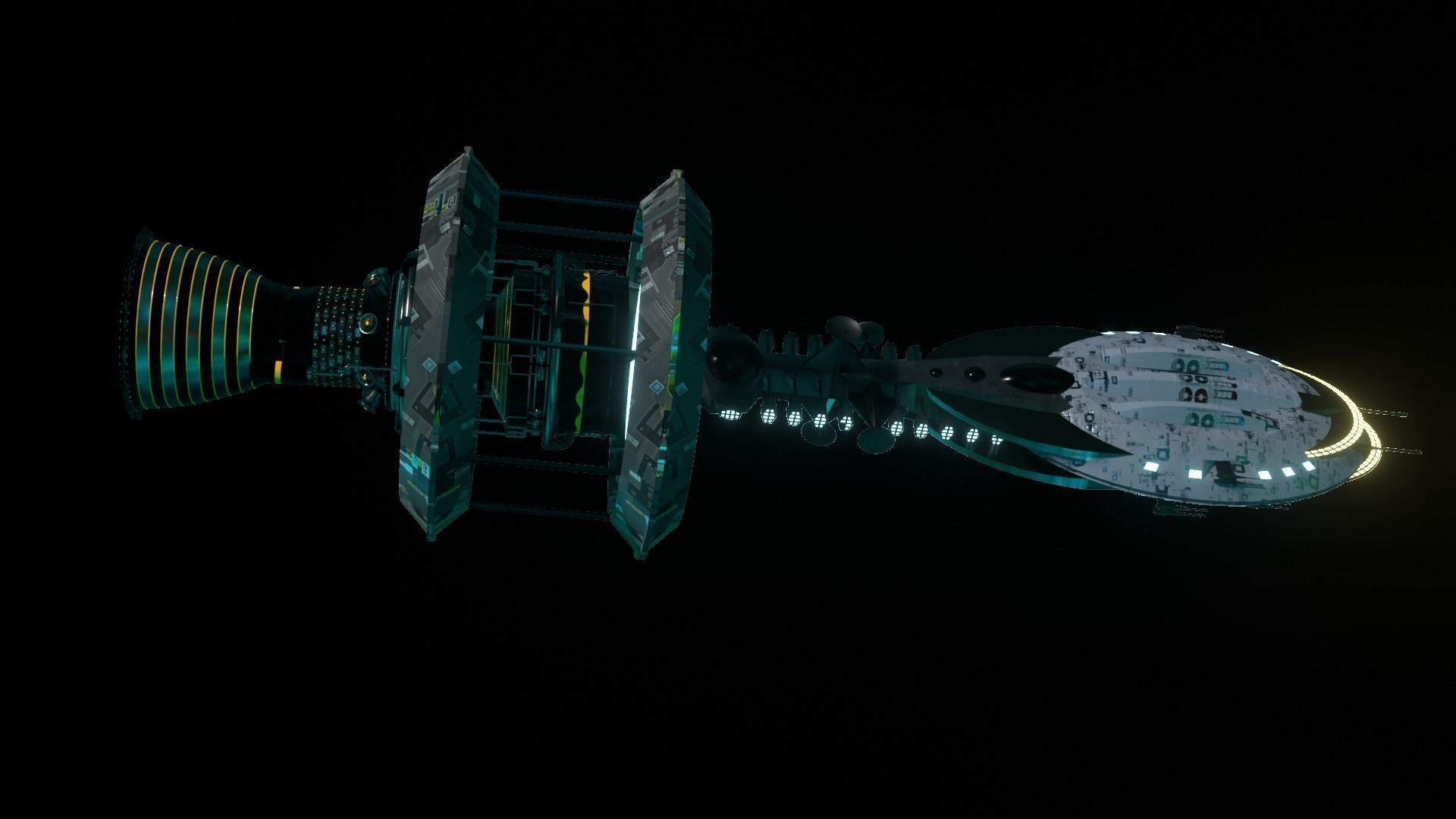 SCFI IMPERIAL Corvette Spaceship Low-poly  3D model_1