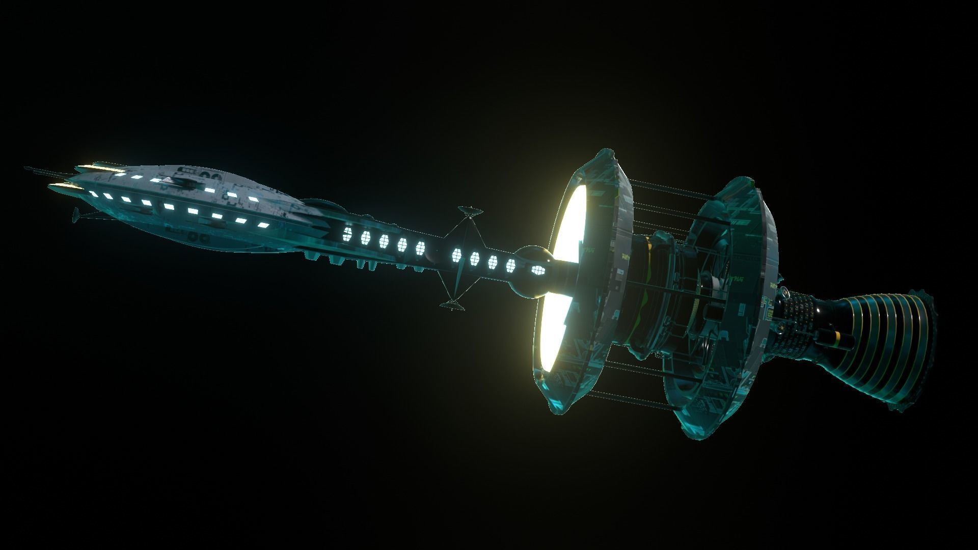 SCFI IMPERIAL Corvette Spaceship Low-poly  3D model_4