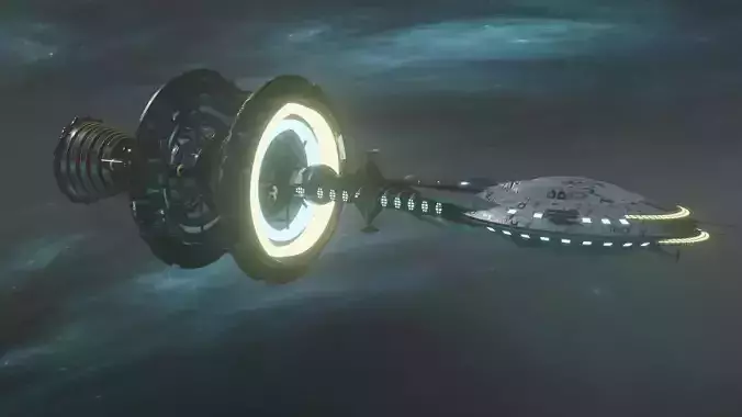 SCFI IMPERIAL Corvette Spaceship Low-poly  3D model