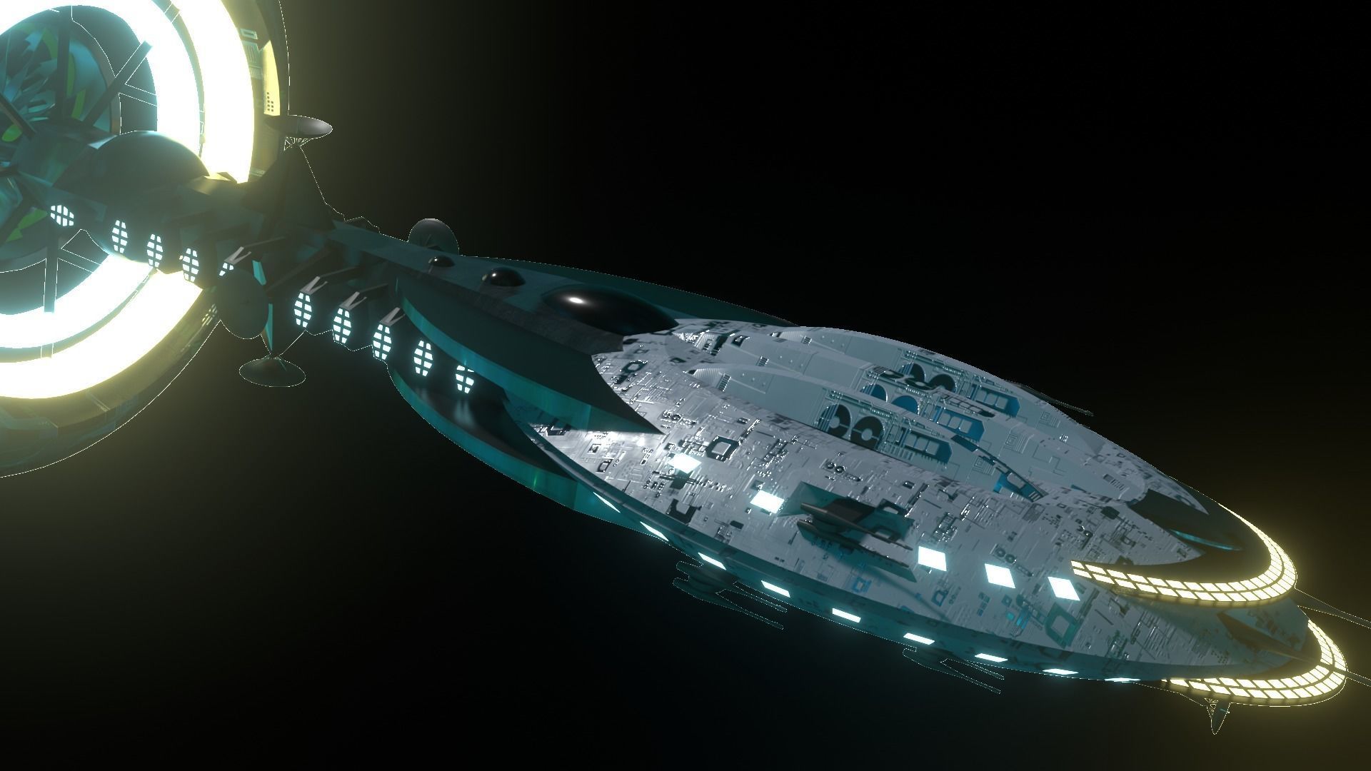 SCFI IMPERIAL Corvette Spaceship Low-poly  3D model_2