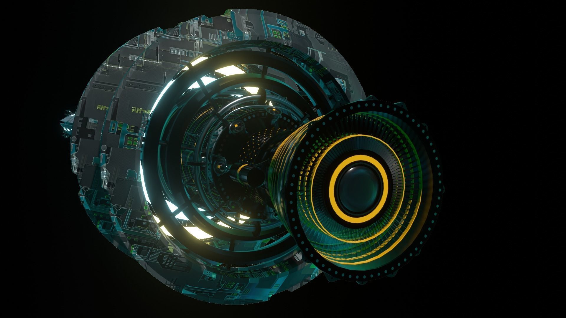 SCFI IMPERIAL Corvette Spaceship Low-poly  3D model_5