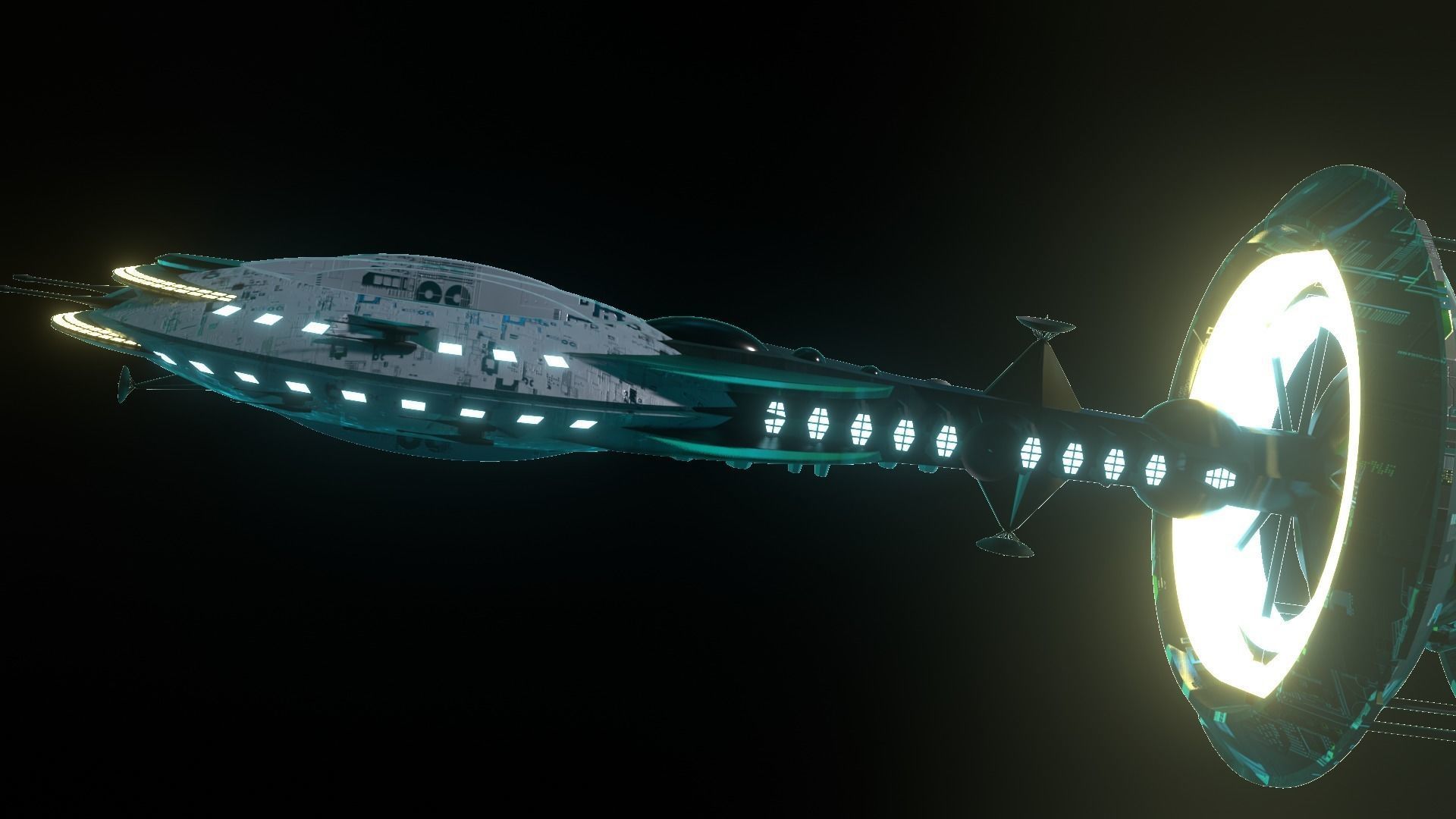 SCFI IMPERIAL Corvette Spaceship Low-poly  3D model_8