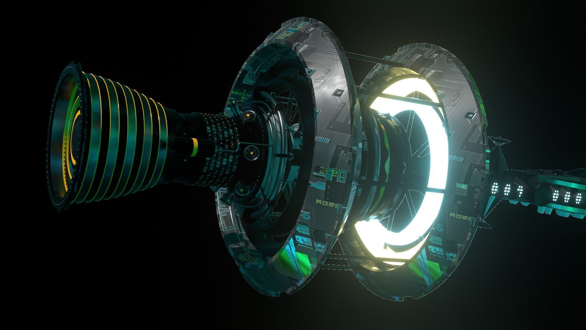 SCFI IMPERIAL Corvette Spaceship Low-poly  3D model_6