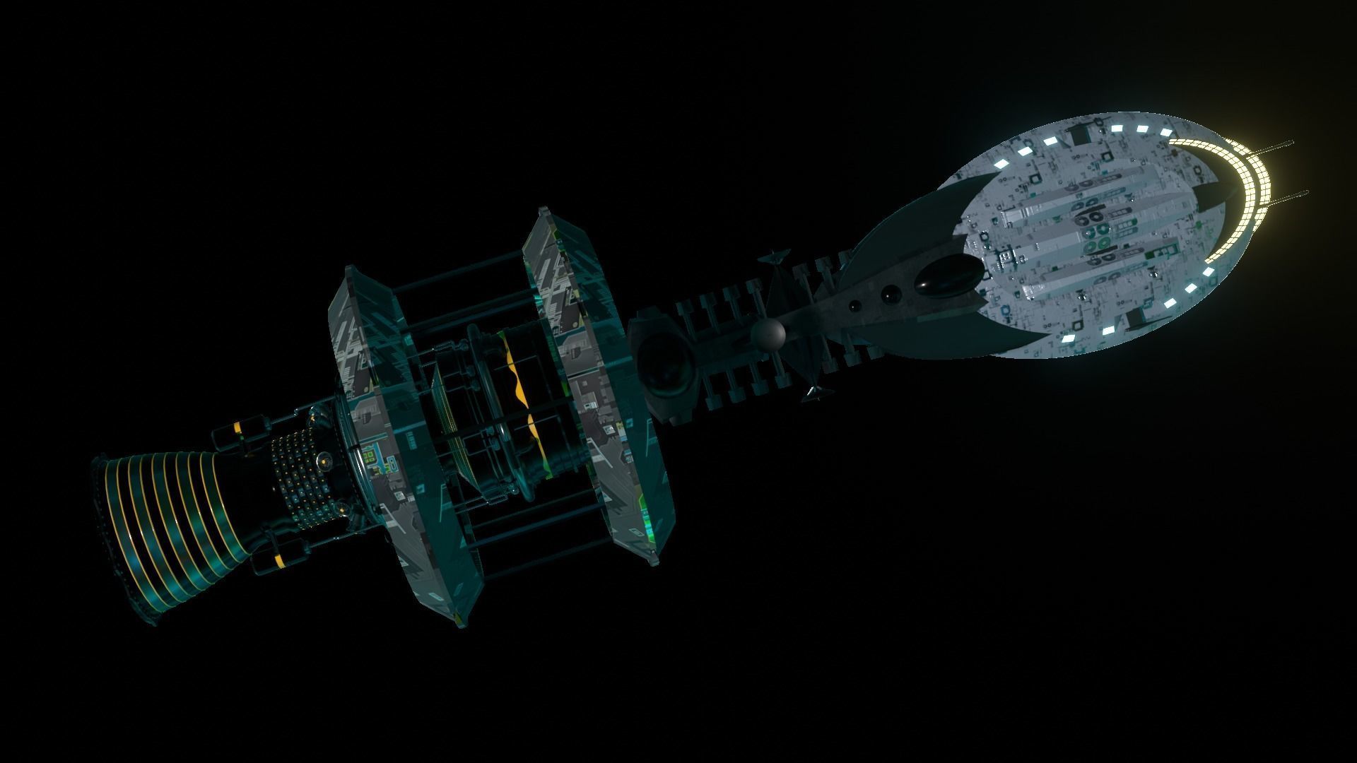 SCFI IMPERIAL Corvette Spaceship Low-poly  3D model_7