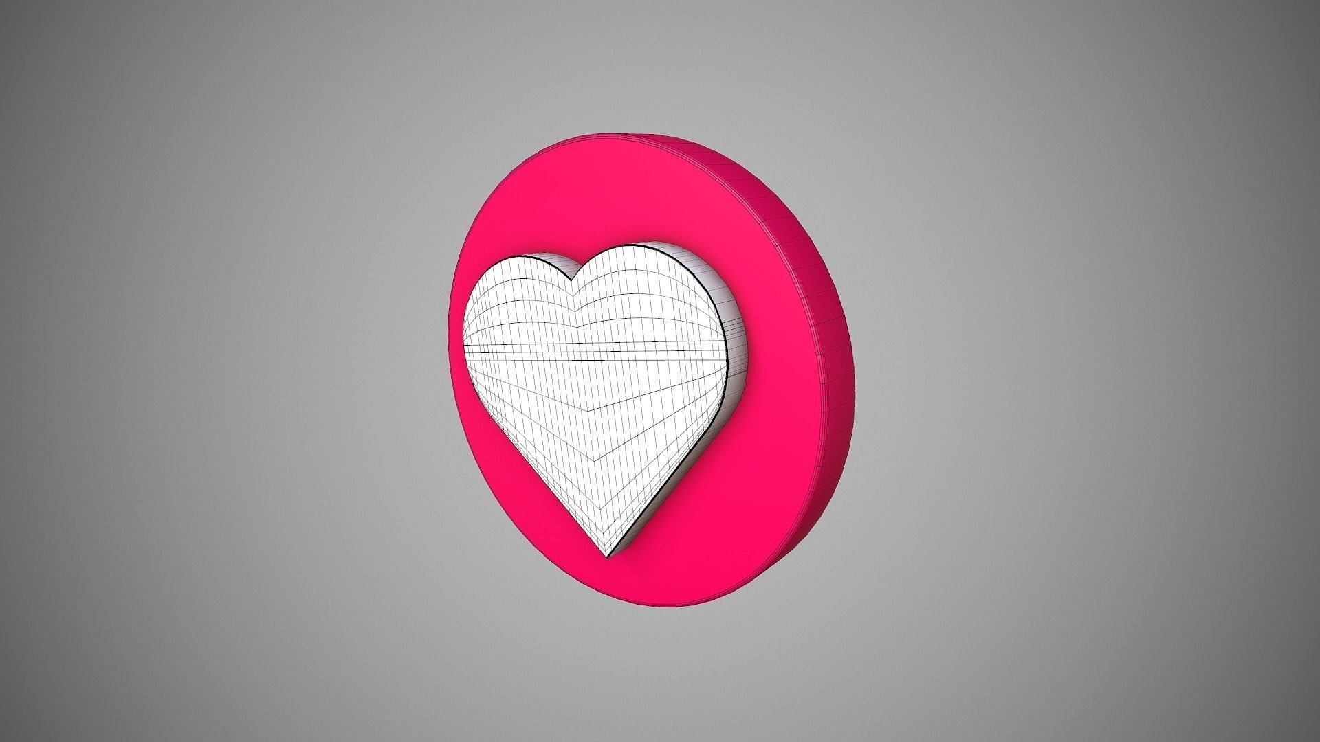 Heart Icon Like Low-poly 3D model_3