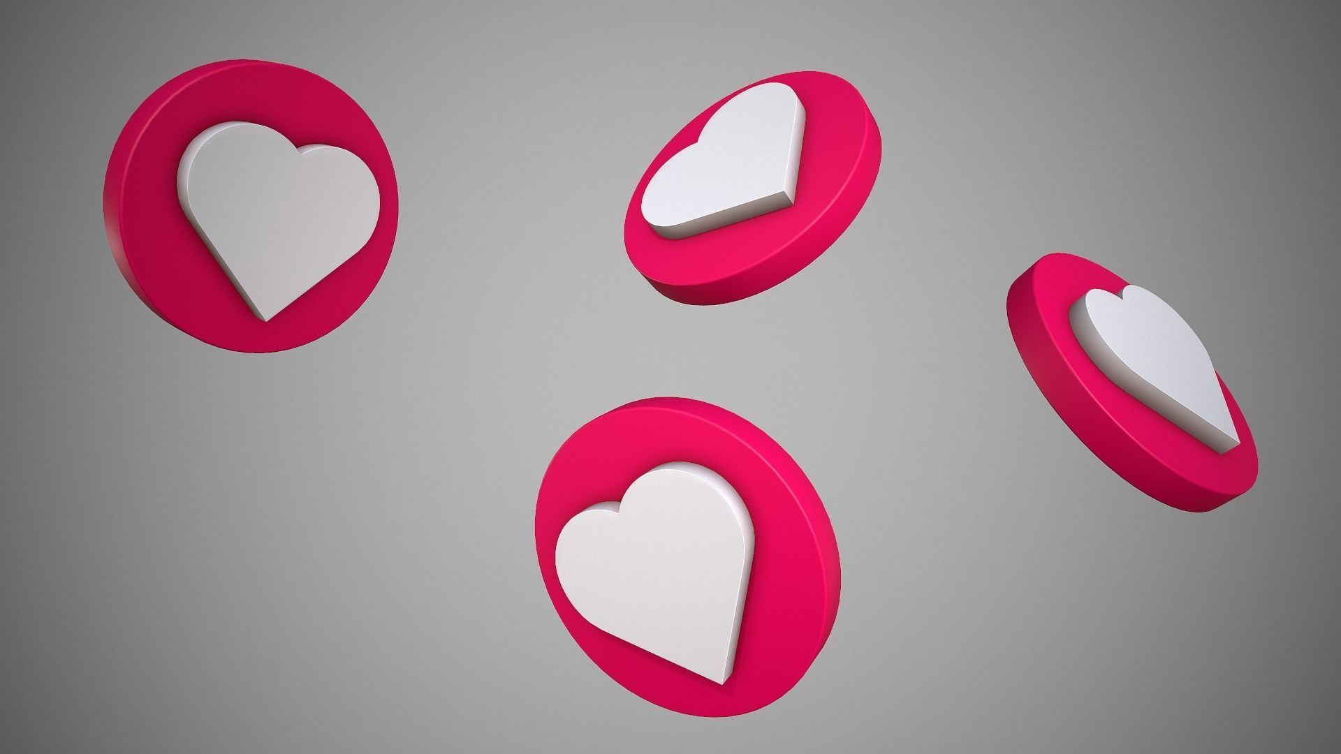 Heart Icon Like Low-poly 3D model_2