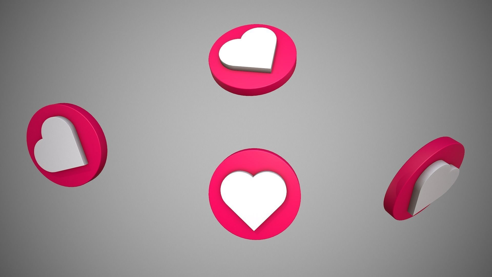 Heart Icon Like Low-poly 3D model_5