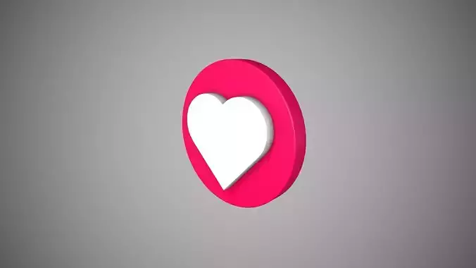 Heart Icon Like Low-poly 3D model