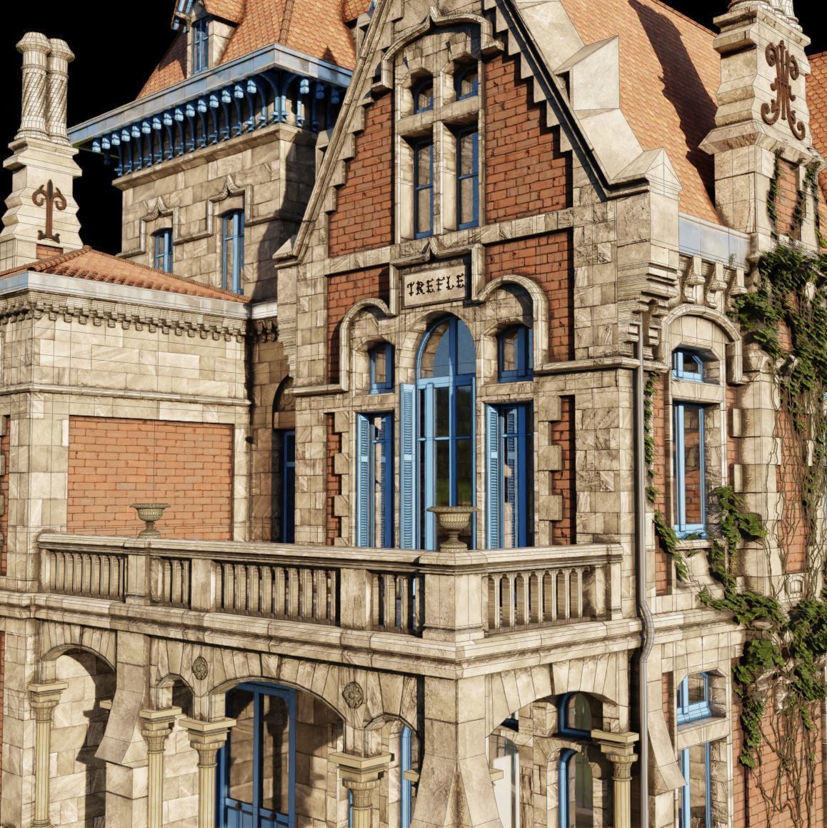 Haunted Neo Gothic Mansion 3D model_22