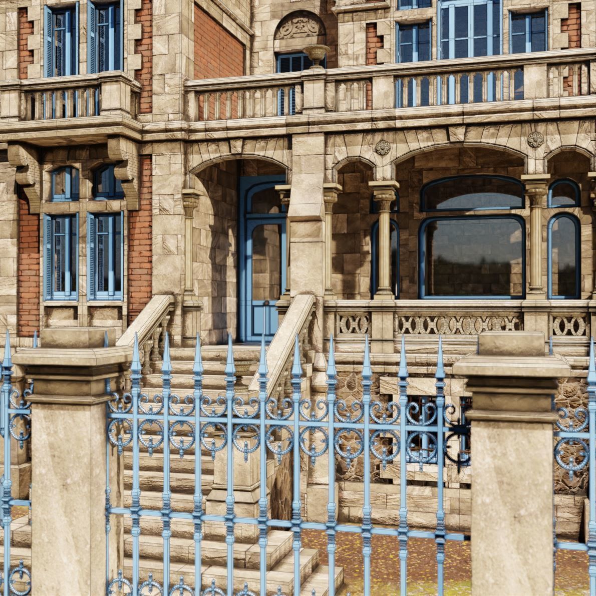 Haunted Neo Gothic Mansion 3D model_23