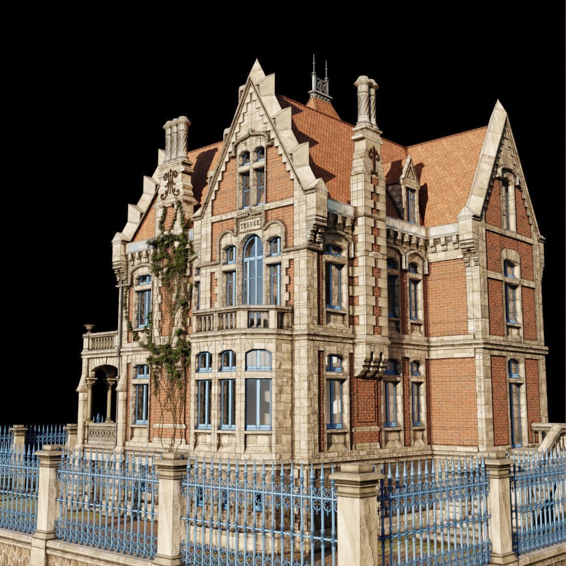 Haunted Neo Gothic Mansion 3D model_21