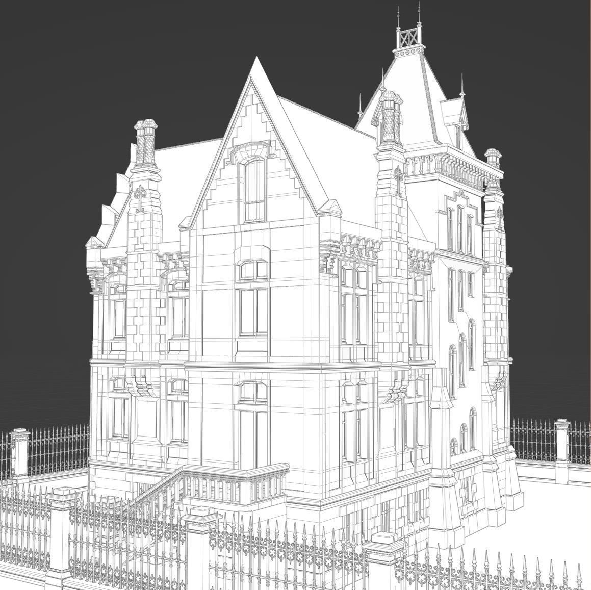 Haunted Neo Gothic Mansion 3D model_11