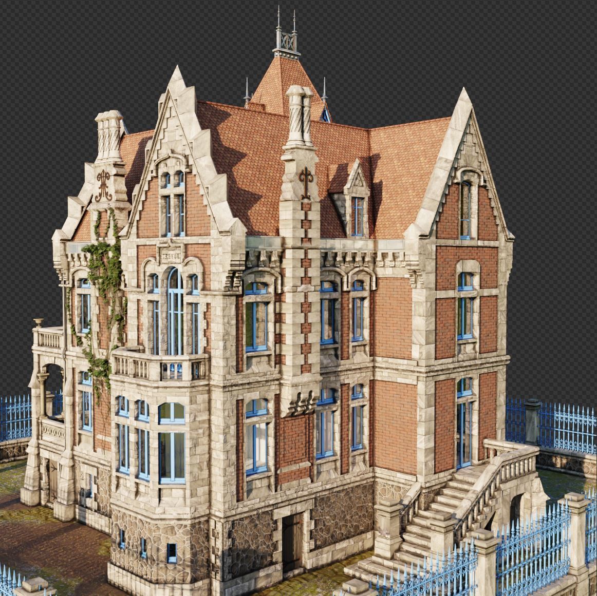 Haunted Neo Gothic Mansion 3D model_38