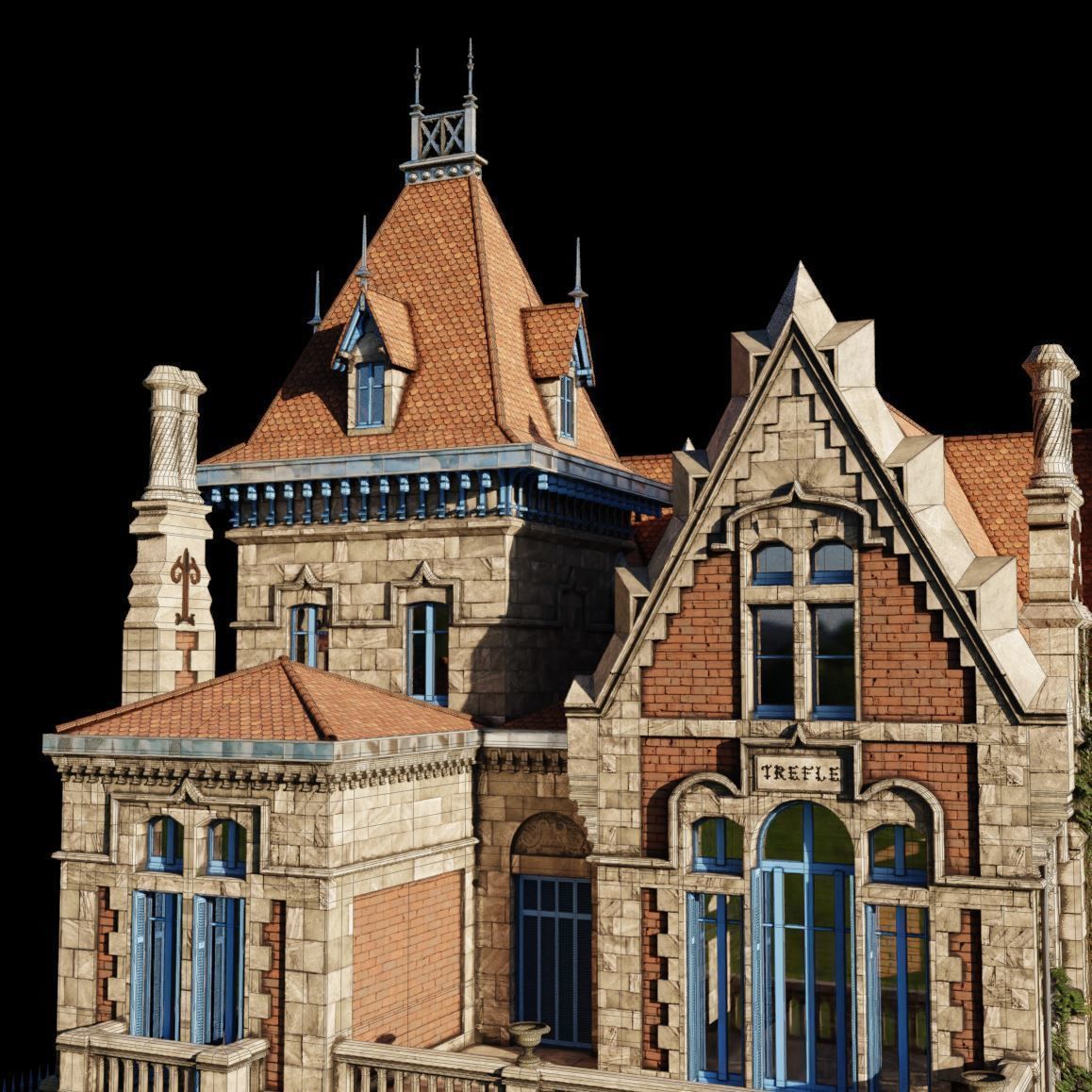 Haunted Neo Gothic Mansion 3D model_18