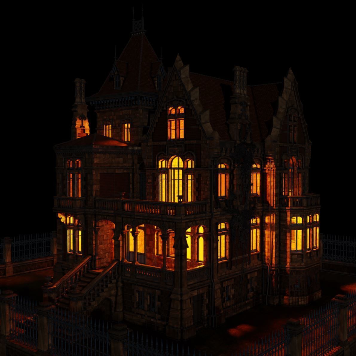 Haunted Neo Gothic Mansion 3D model_27